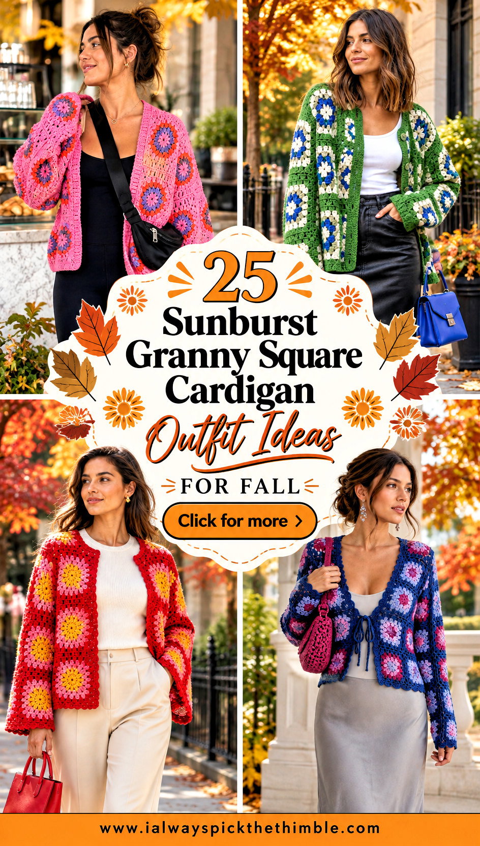 25 Sunburst Granny Square Cardigan Outfit Ideas for Fall - 25 Sunburst Granny Square Cardigan Outfit Ideas for Fall