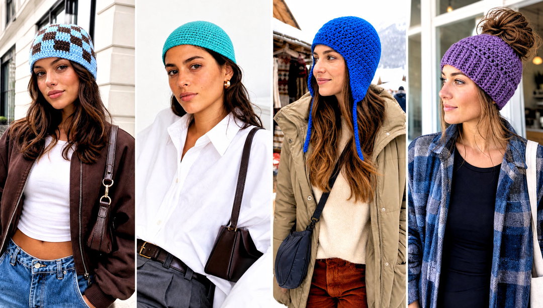 25 Top Down Crochet Beanie Outfit Ideas for Winter Walks