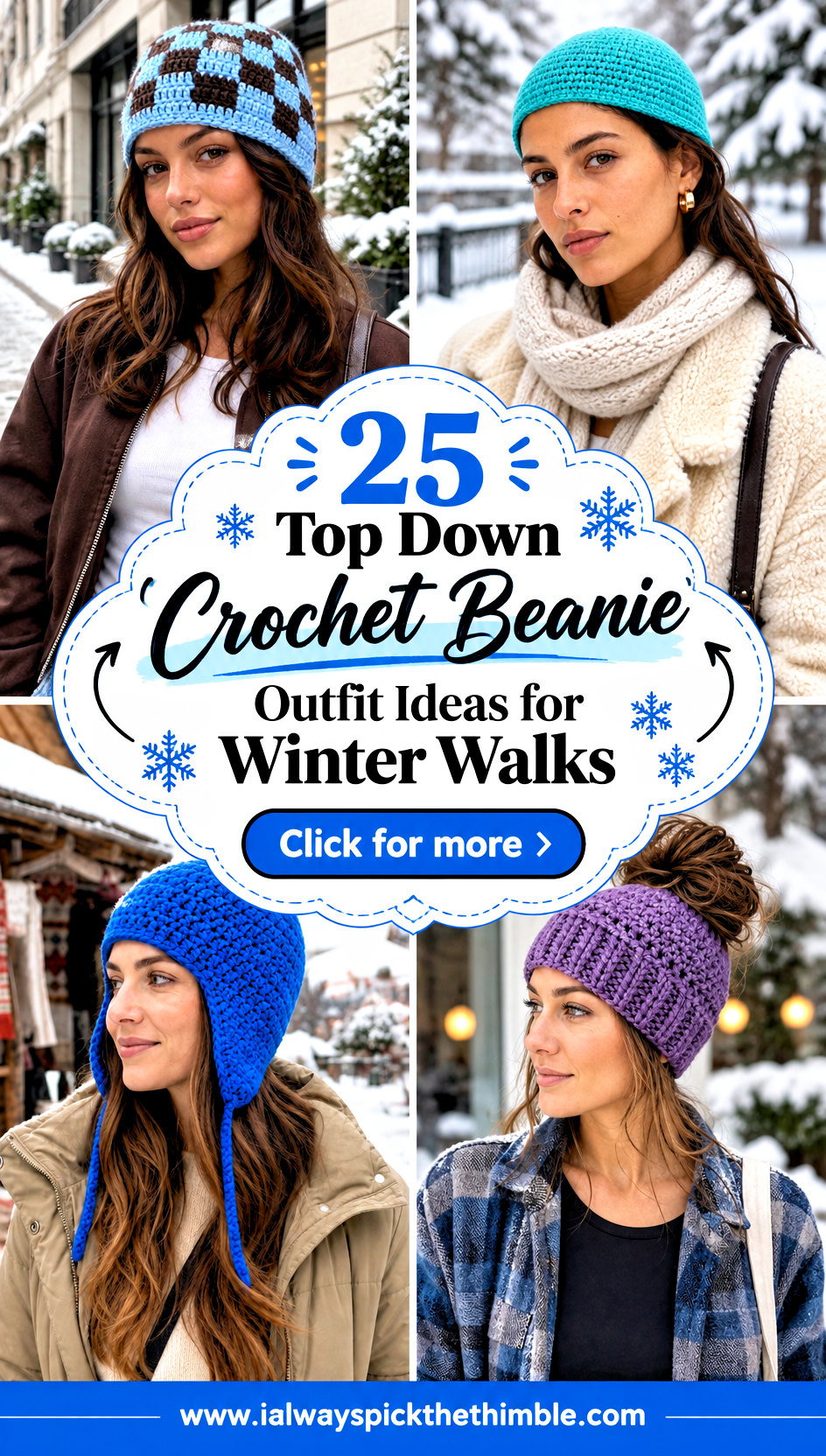 25 Top Down Crochet Beanie Outfit Ideas for Winter Walks - 25 Top Down Crochet Beanie Outfit Ideas for Winter Walks