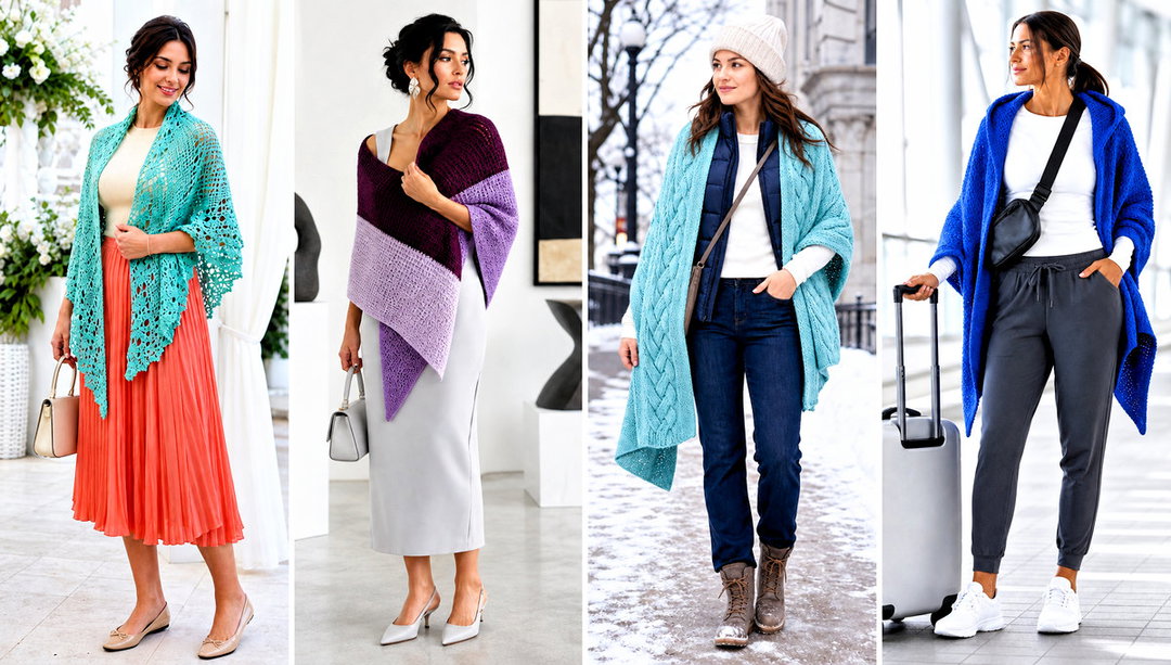 25 Tunisian Crochet Shawl Outfit Ideas for Cozy Layers