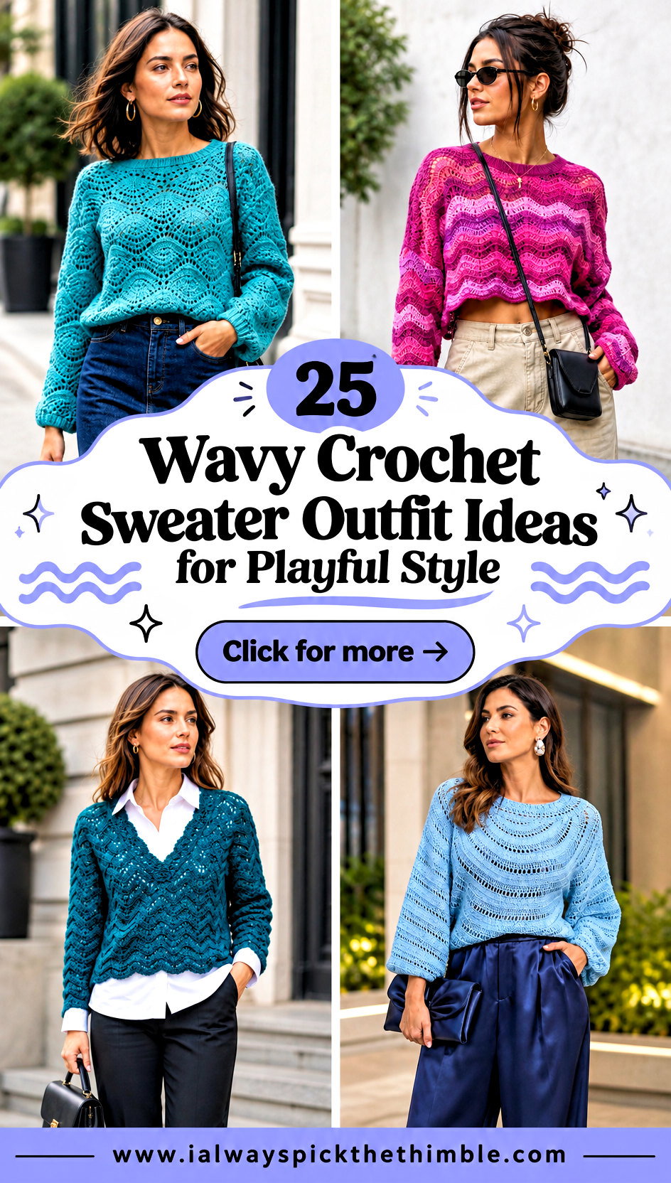 25 Wavy Crochet Sweater Outfit Ideas for Playful Style - 25 Wavy Crochet Sweater Outfit Ideas for Playful Style