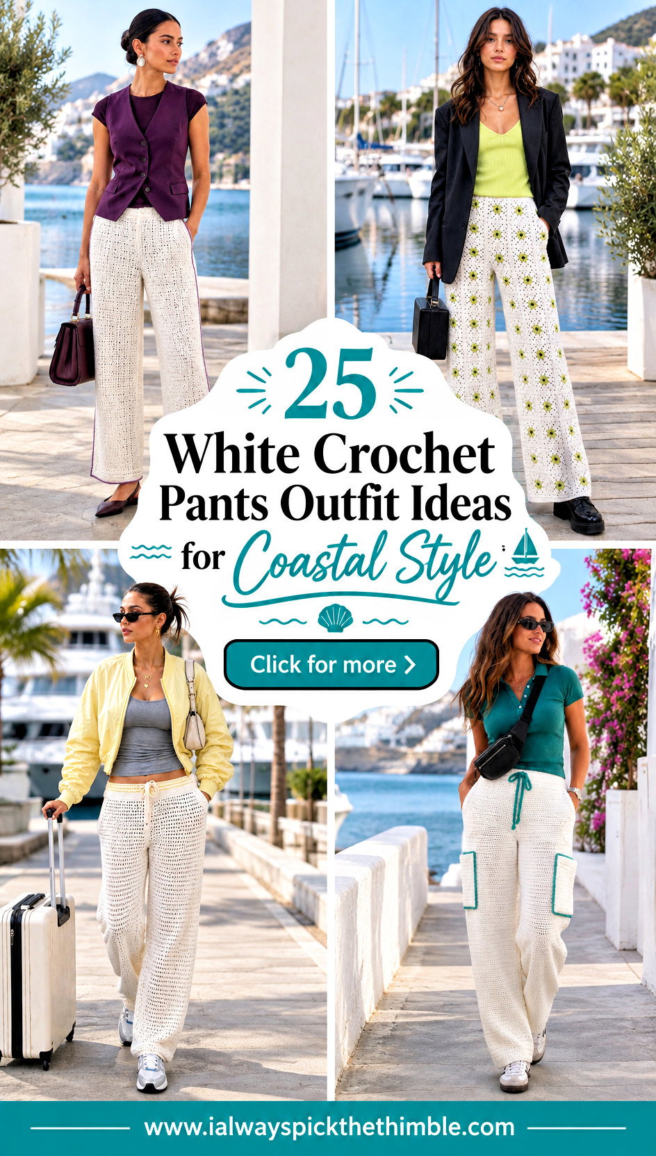 25 White Crochet Pants Outfit Ideas for Coastal Style - 25 White Crochet Pants Outfit Ideas for Coastal Style