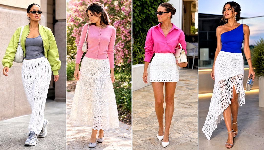 25 White Crochet Skirt Outfit Ideas for Sunny Afternoons