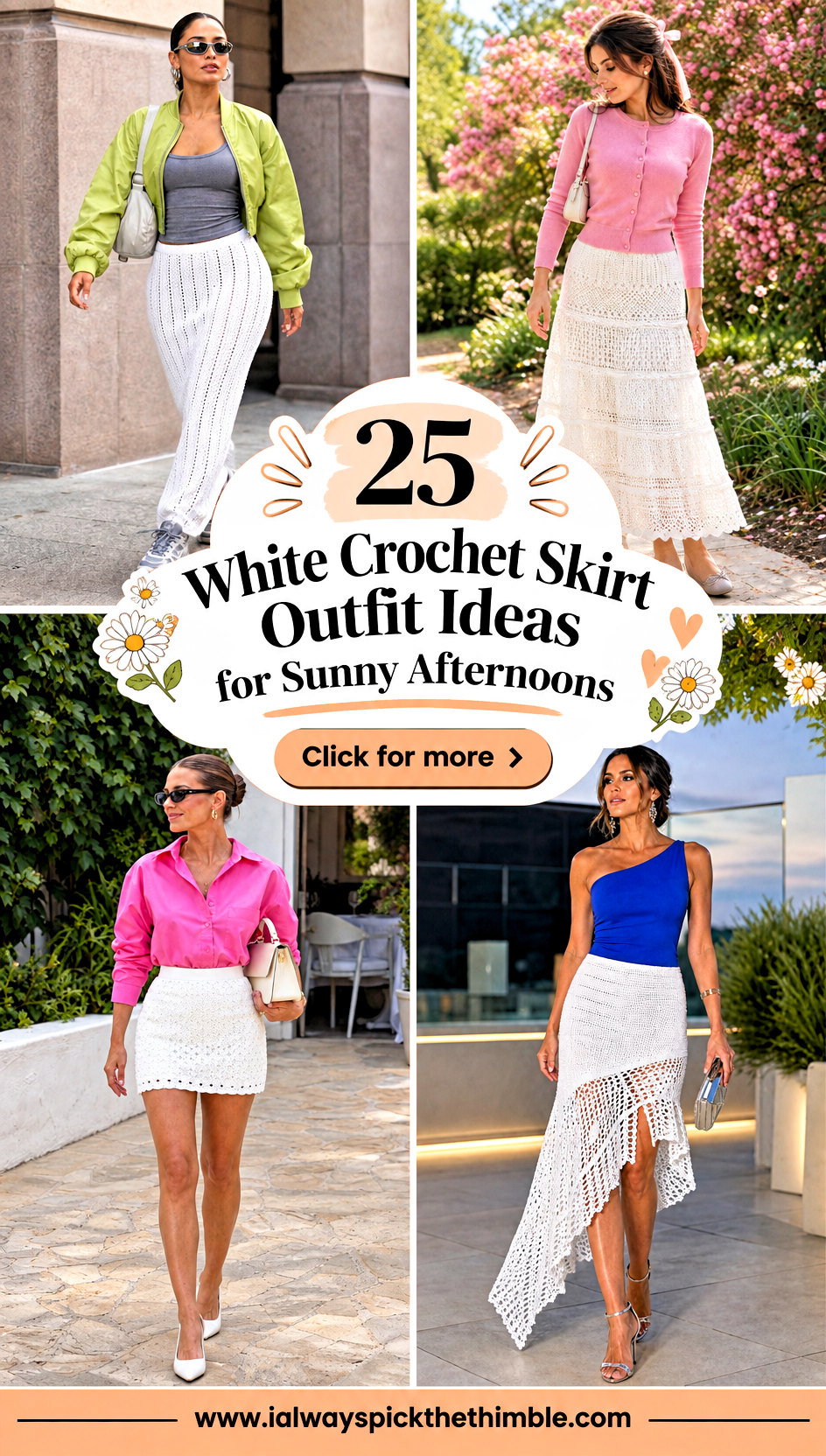 25 White Crochet Skirt Outfit Ideas for Sunny Afternoons - 25 White Crochet Skirt Outfit Ideas for Sunny Afternoons