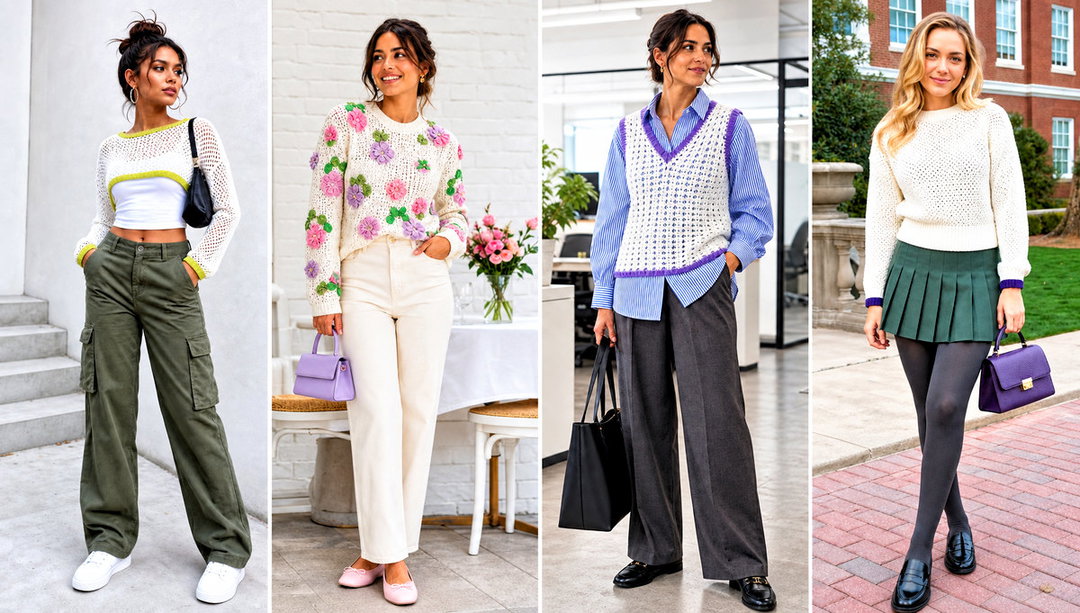 25 White Crochet Sweater Outfit Ideas for Cool Mornings