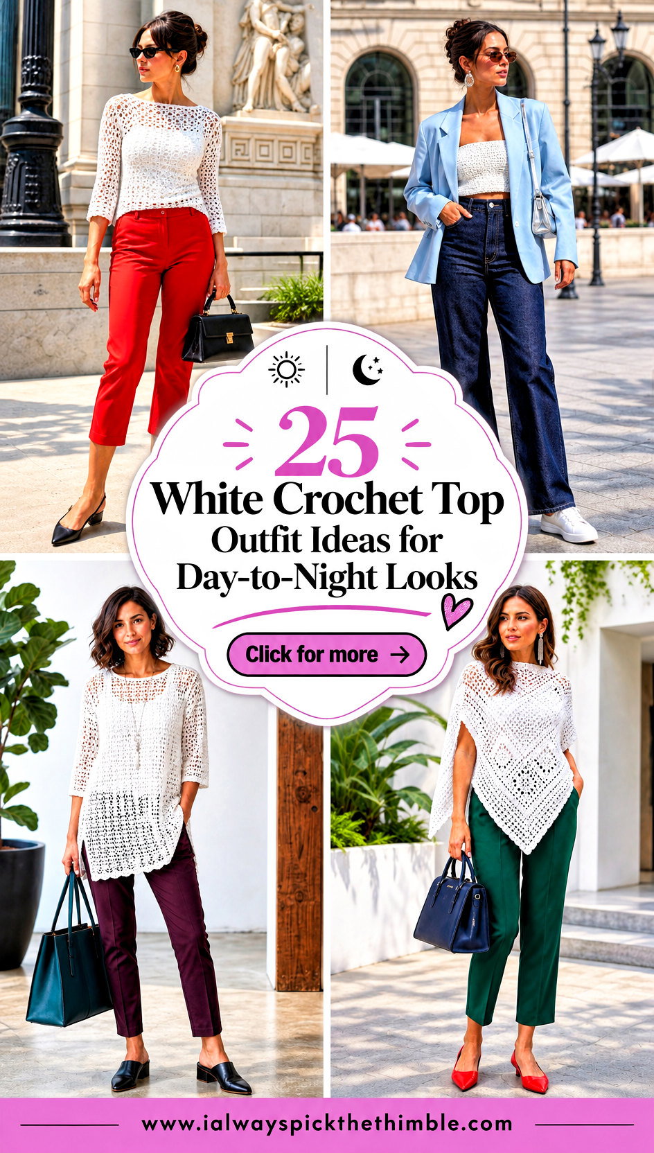 25 White Crochet Top Outfit Ideas for Day-to-Night Looks - 25 White Crochet Top Outfit Ideas for Day-to-Night Looks