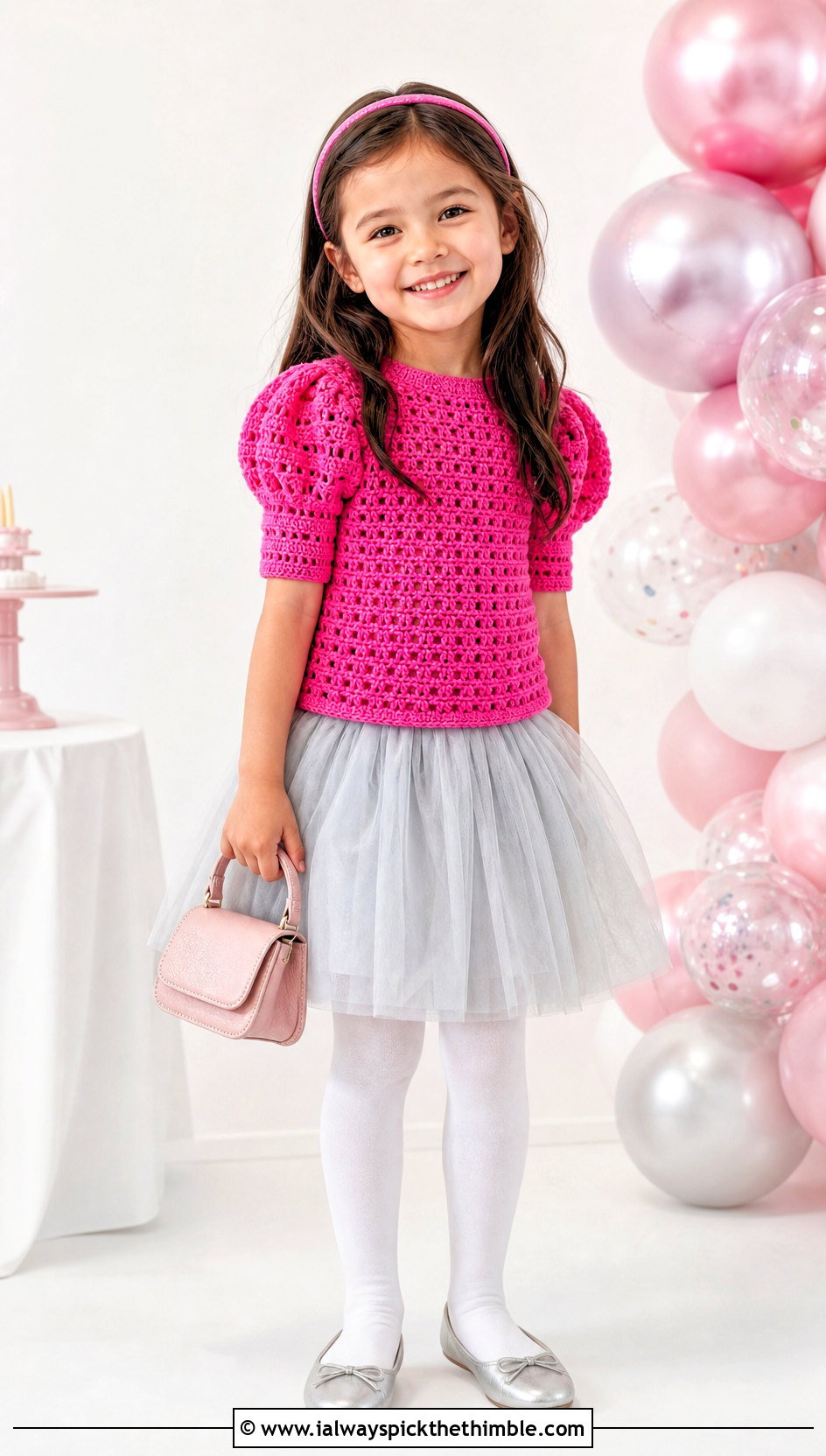 5T Puff Sleeve Crochet Sweater With Tulle Skirt - 15 5T Crochet Sweater outfit ideas
