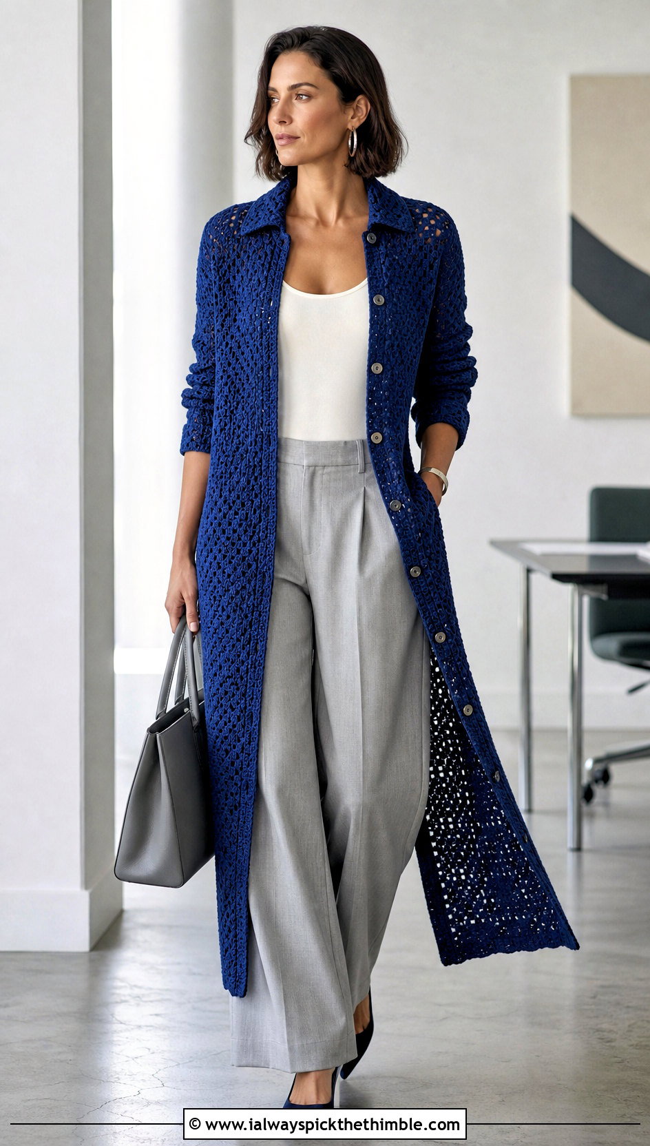 Alanui Crochet Shirt Dress With Wide Leg Trousers - 15 Alanui Crochet Dress outfit ideas
