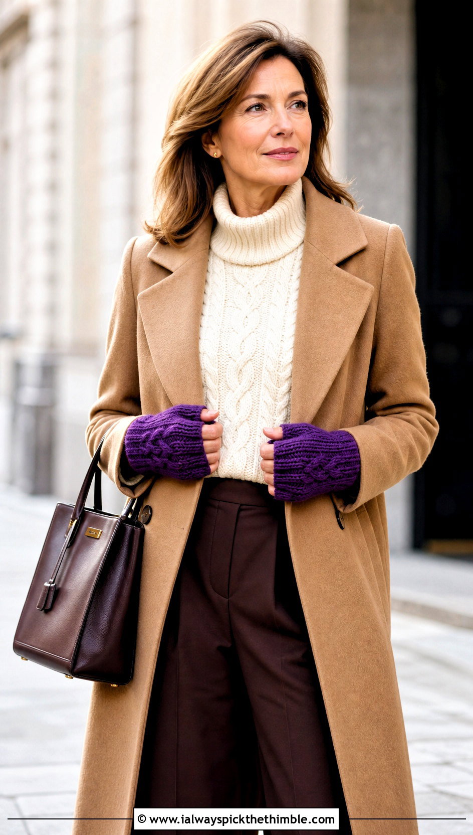 Alpaca Blend Half Finger Gloves With Old Money Outfit - 20 crochet half finger gloves outfit ideas