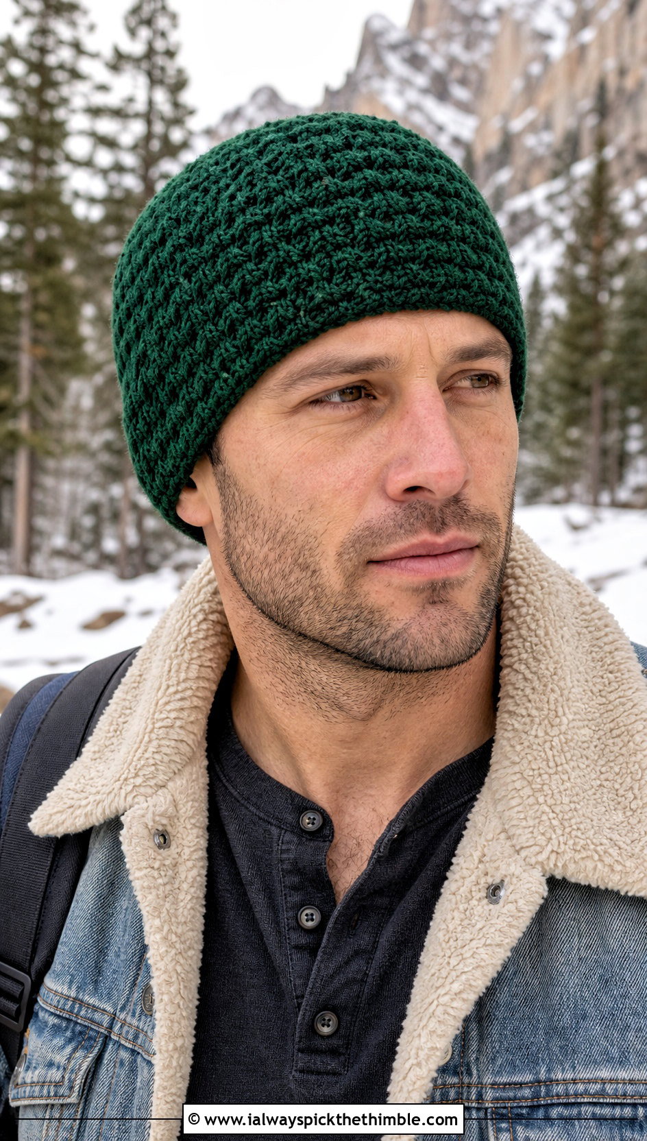 Alpine Stitch Chemo Cap With Sherpa Jacket - 20 Crochet Chemo Caps For Men outfit ideas