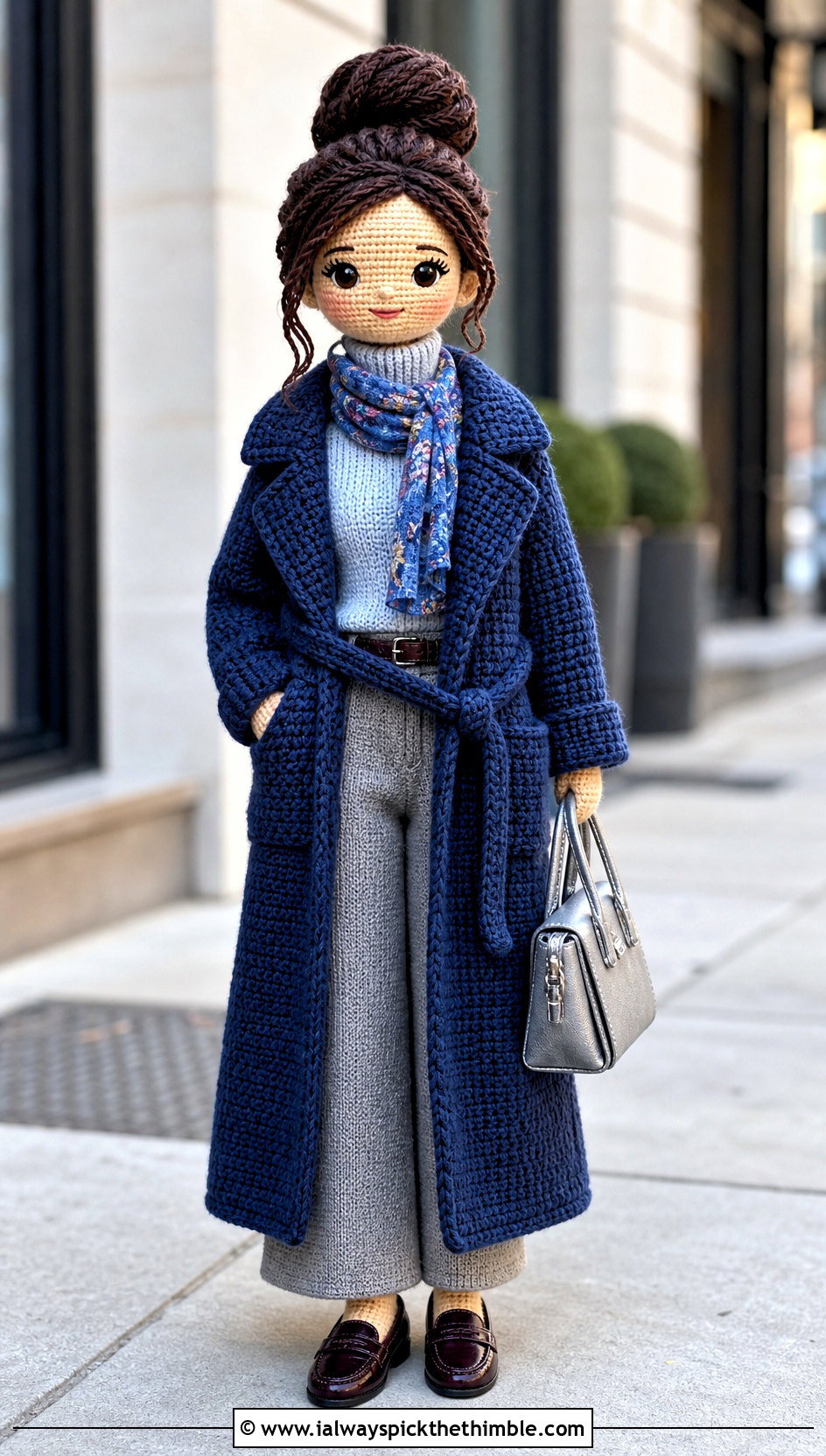 Amigurumi Coat And Wide Leg Pants Outfit - 20 amigurumi outfits ideas