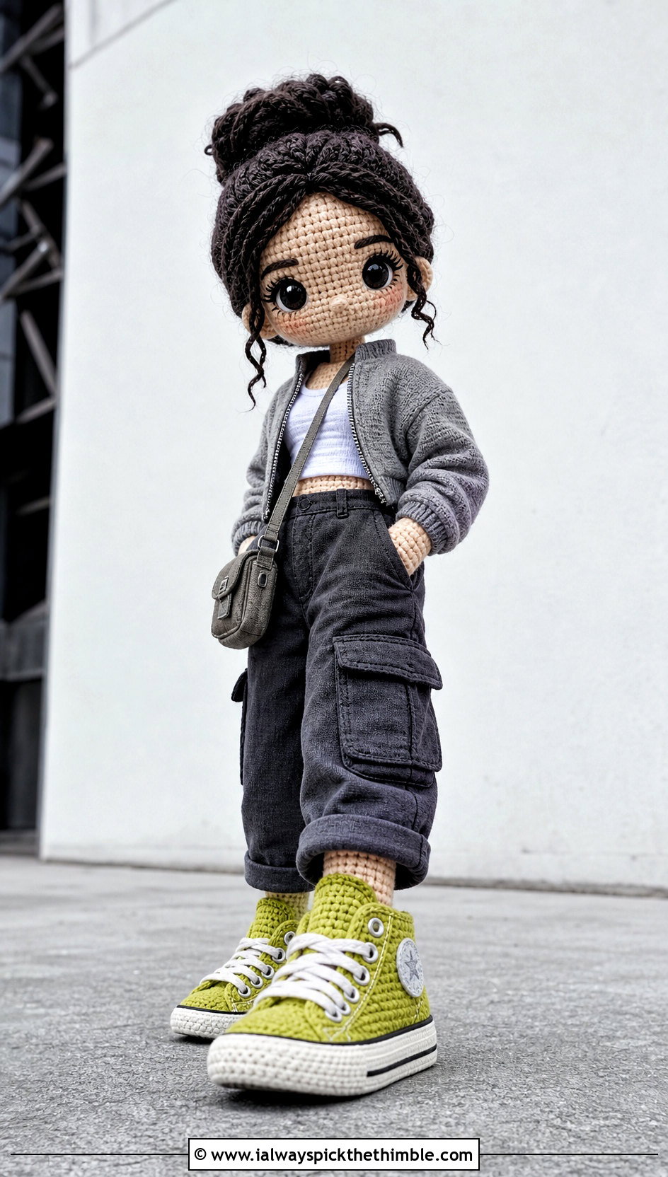 Amigurumi Doll High Top Sneakers With Cargo Pants - 20 amigurumi doll shoes outfit ideas