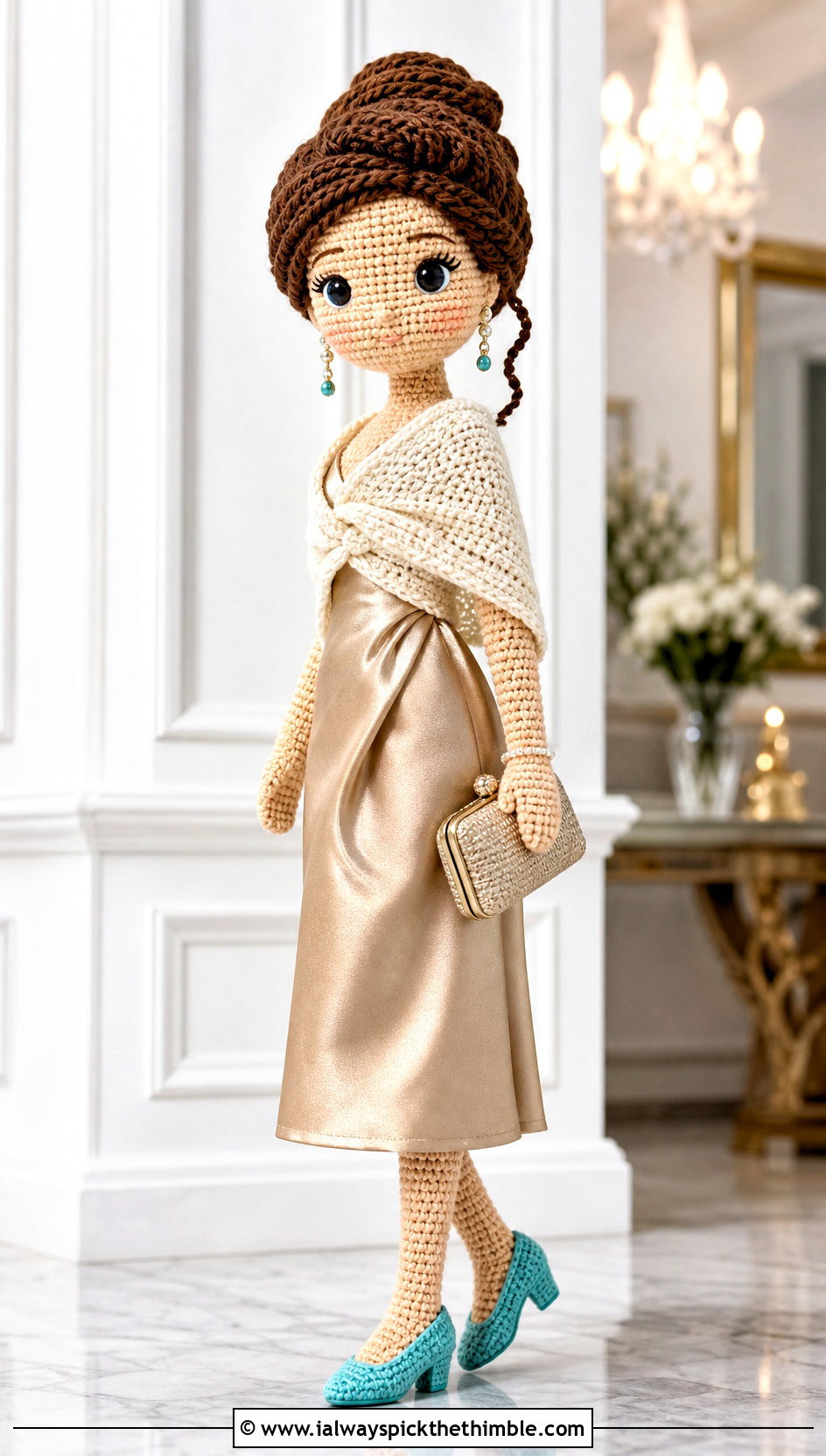 Amigurumi Doll Pumps With Satin Midi Dress - 20 amigurumi doll shoes outfit ideas