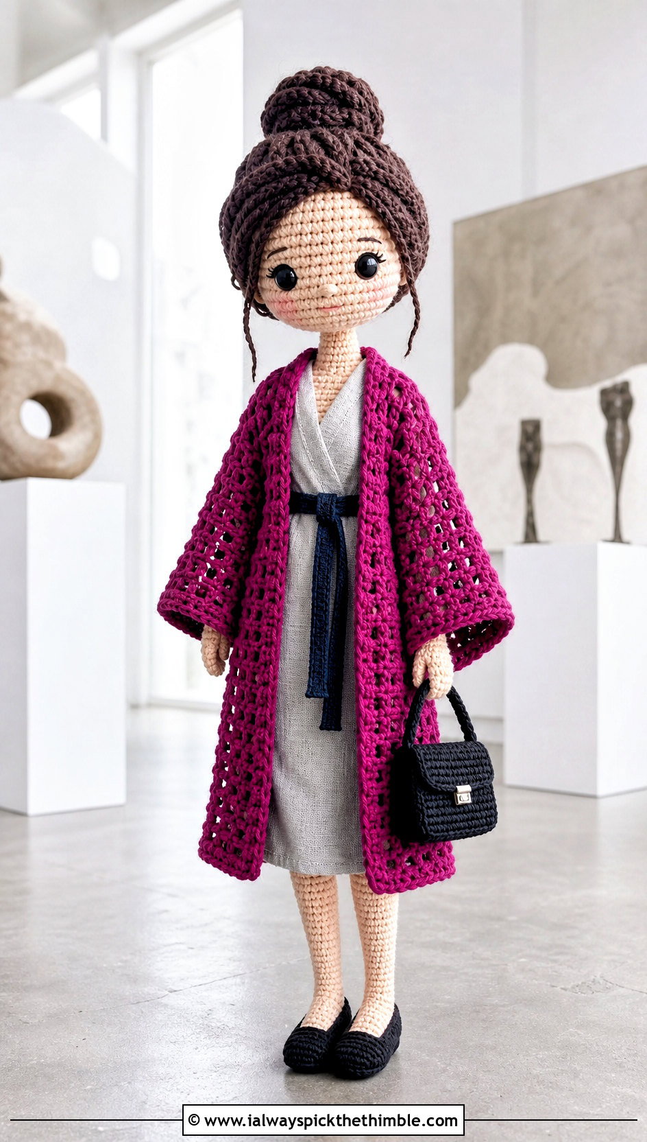 Amigurumi Kimono Jacket With Straight Dress - 25 amigurumi clothes and outfit ideas