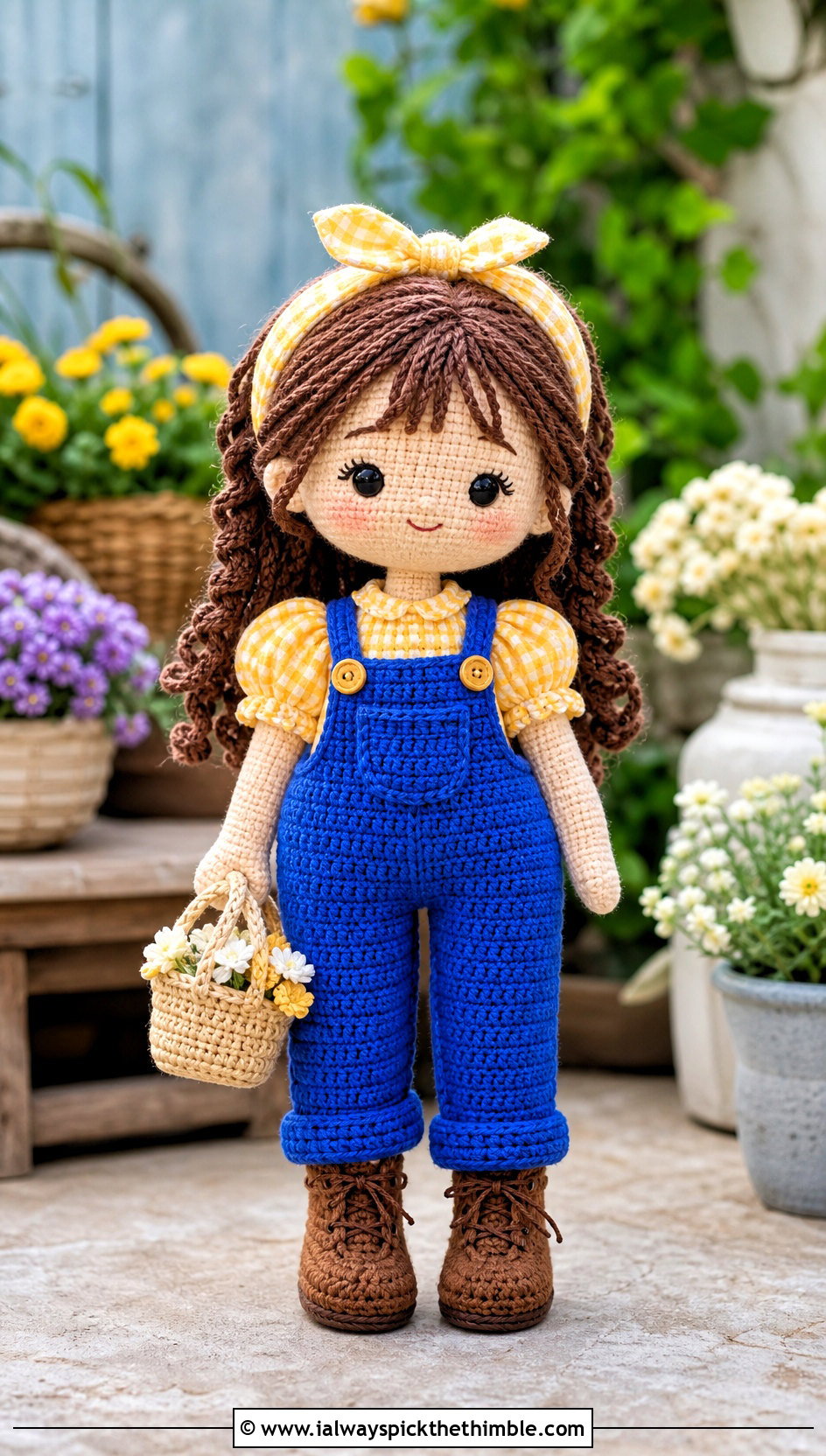 Amigurumi Overalls With Gingham Blouse - 25 amigurumi clothes and outfit ideas