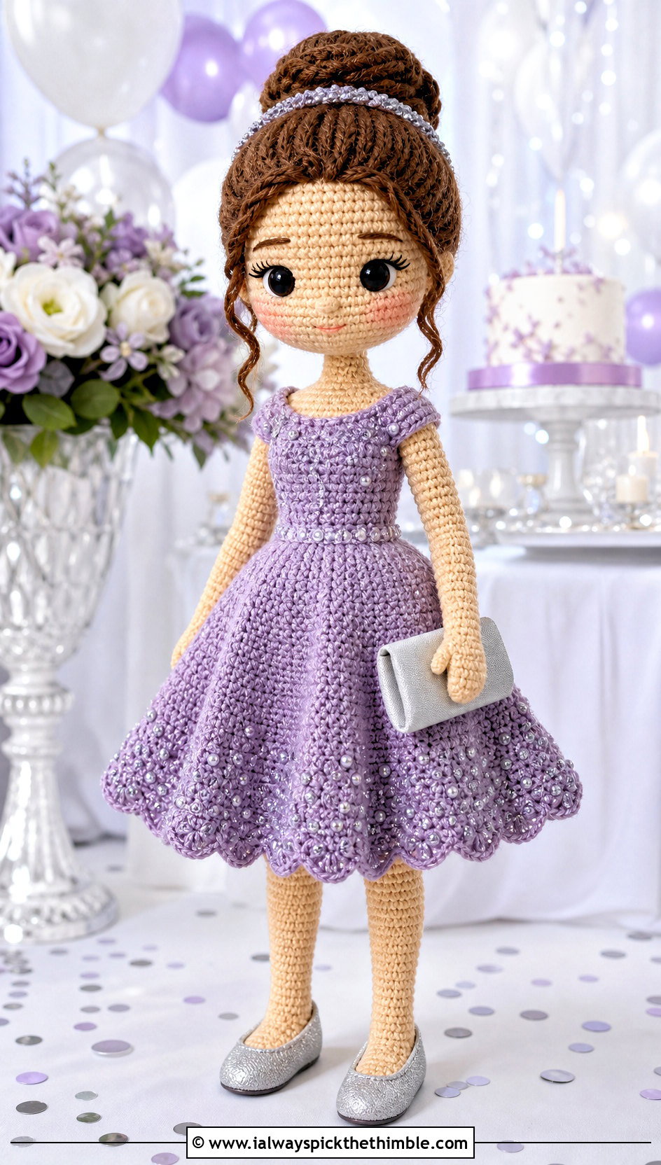 Amigurumi Party Dress With Metallic Flats - 25 amigurumi clothes and outfit ideas