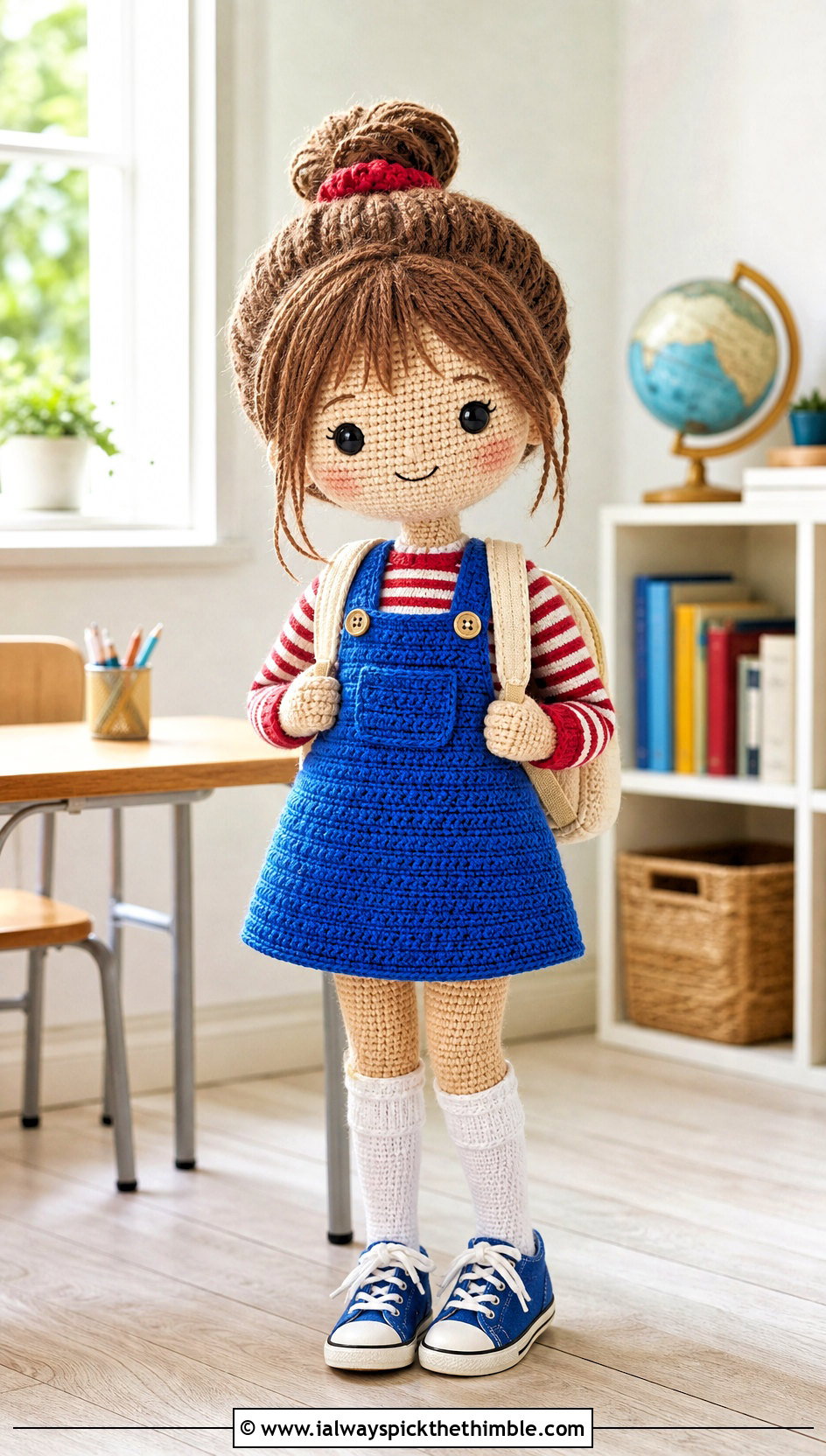 Amigurumi Pinafore Dress With Striped Shirt - 25 amigurumi clothes and outfit ideas