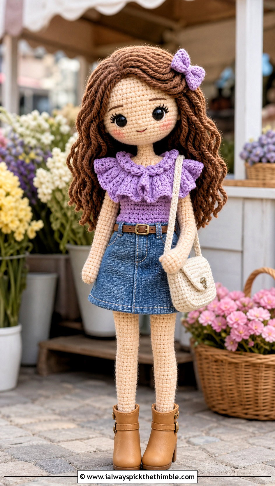 Amigurumi Ruffled Blouse With Denim Skirt - 25 amigurumi clothes and outfit ideas
