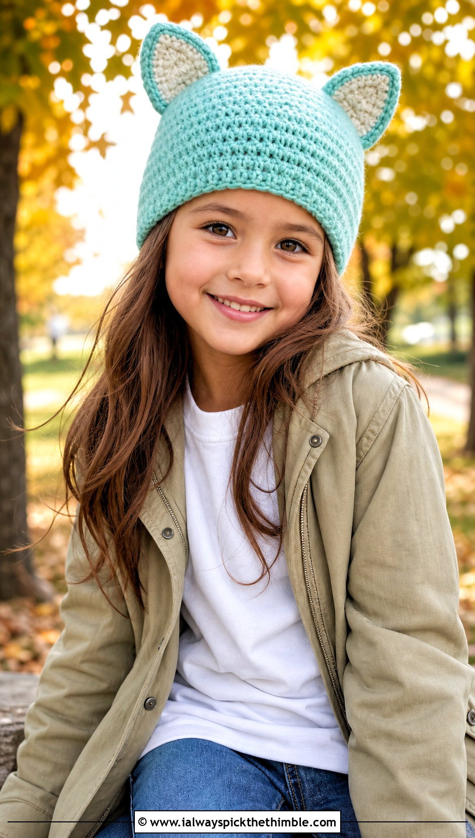 Animal Ear Crochet Hat With Utility Jacket - 15 Childs Crochet Hat outfit ideas