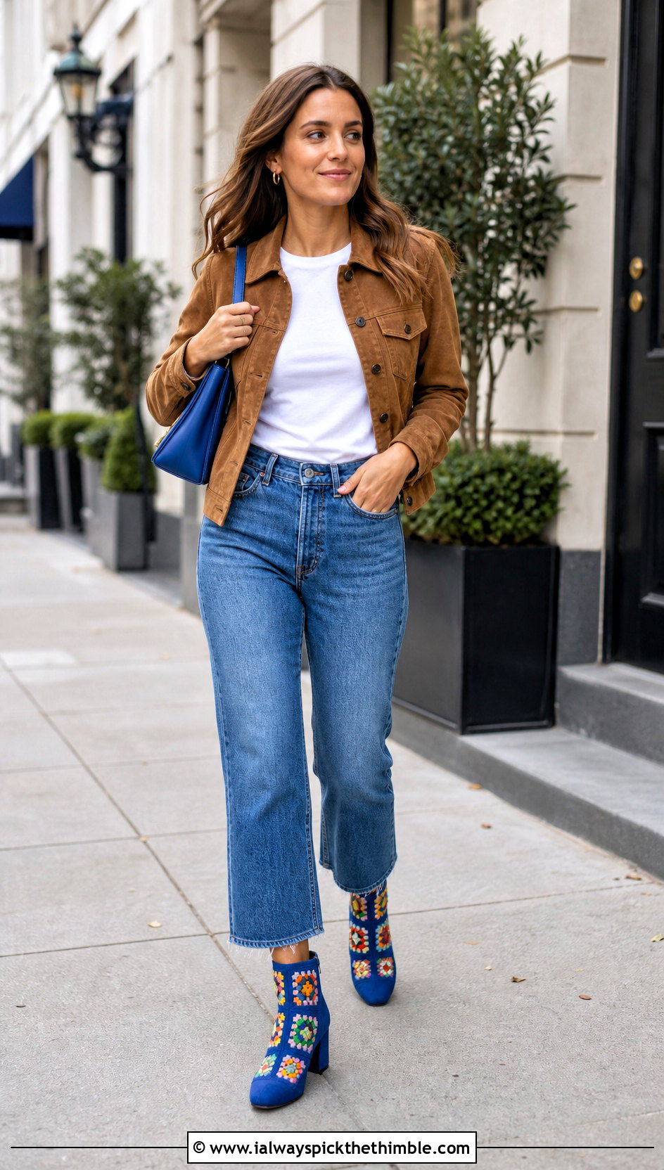Ankle Granny Square Boots With Straight Leg Jeans - 20 granny square boots outfit ideas