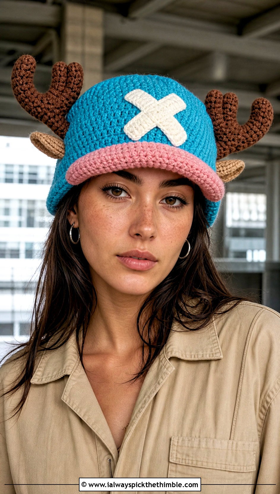 Antler Chopper Crochet Cap With Utility Jumpsuit And High Tops - 20 chopper crochet hat outfit ideas