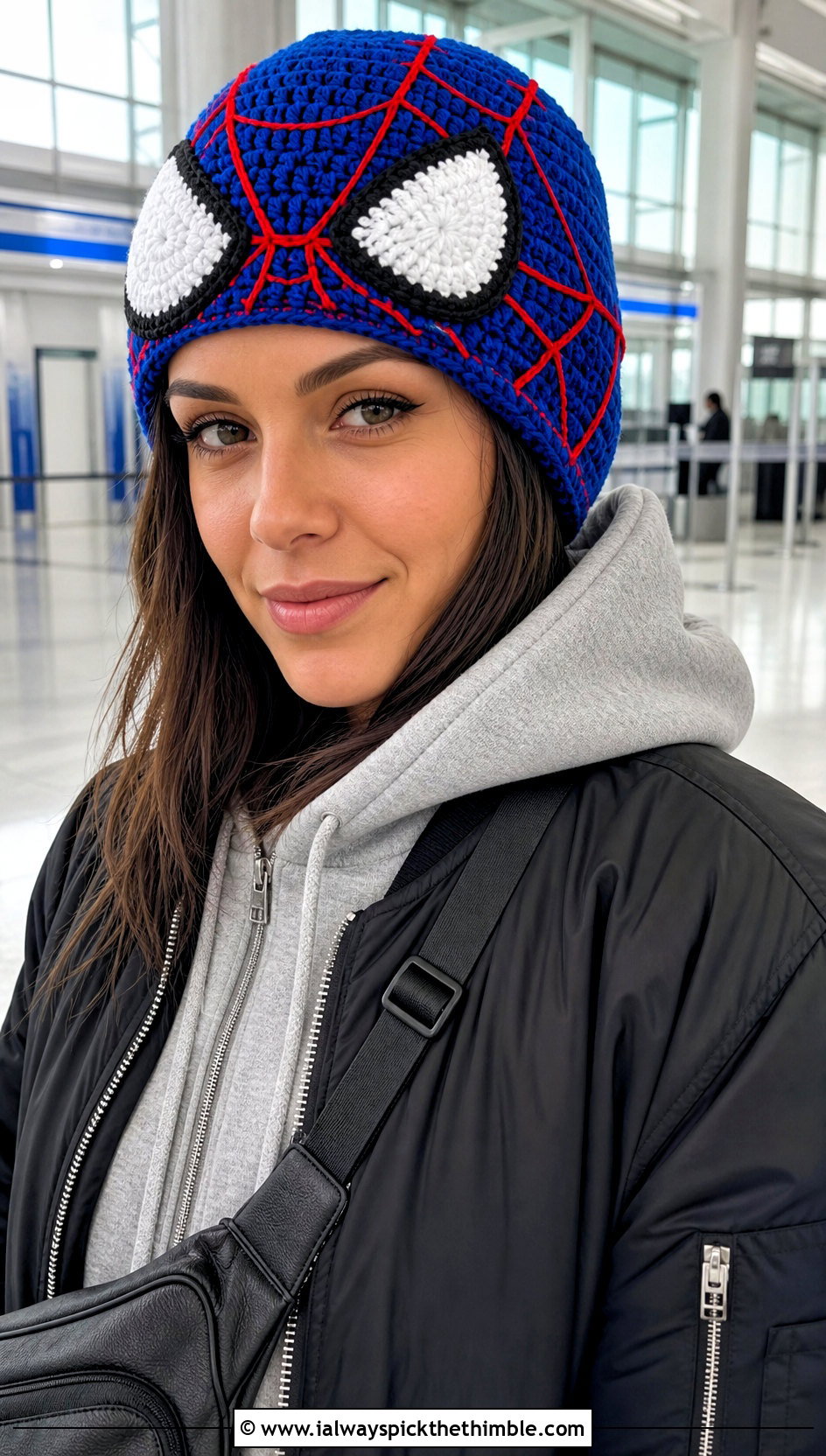 Applique Eye Crochet Spider Man Beanie With Airport Outfit - 25 crochet spider man beanie outfit ideas