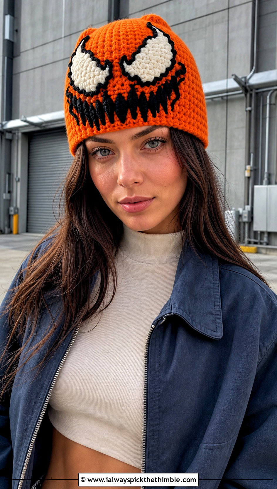 Applique Venom Crochet Beanie With Cargo Skirt - 20 venom crochet beanie outfit ideas