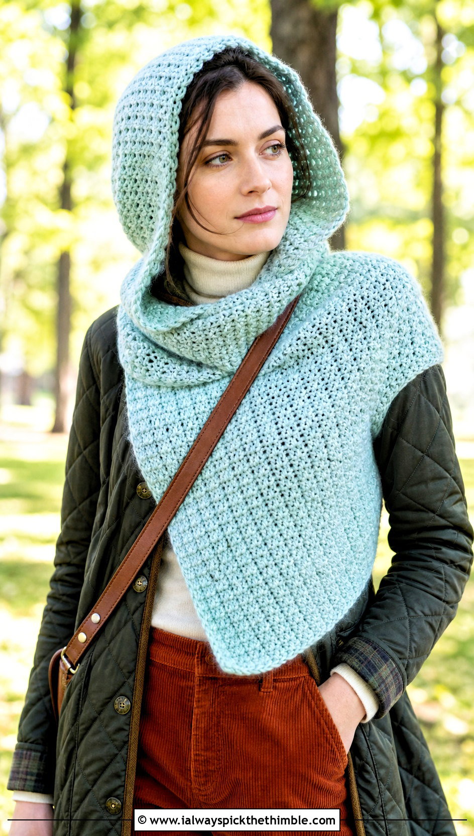 Armhole Katniss Crochet Hooded Wrap With Barn Jacket - 15 katniss crochet hat outfit ideas