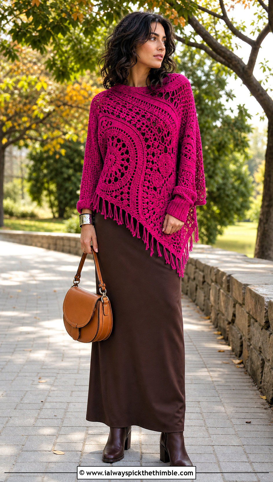 Asymmetric Hem Freeform Crochet Sweater With Maxi Skirt - 15 Freeform Crochet Sweater Ideas