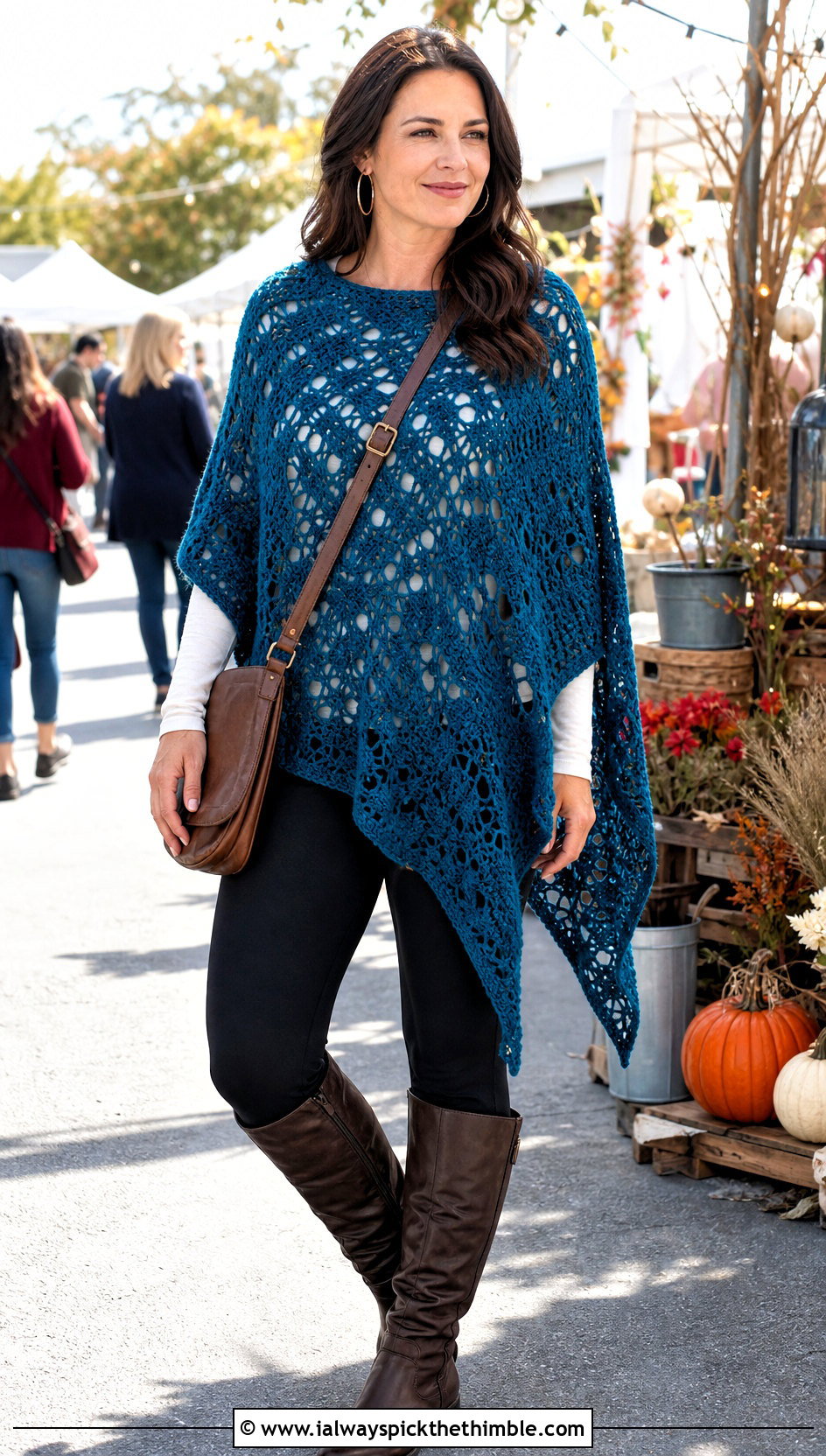Asymmetrical Crochet Poncho With Leggings - 20 crochet fairy clothes and outfit ideas
