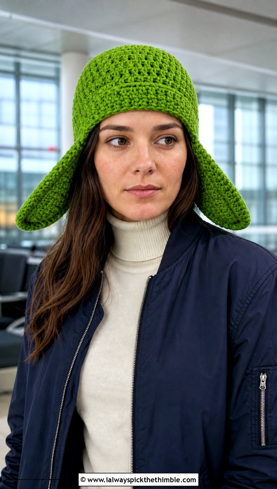 Aviator Crochet Ear Flap Hat With Bomber Jacket - 20 crochet adult ear flap hat outfit ideas
