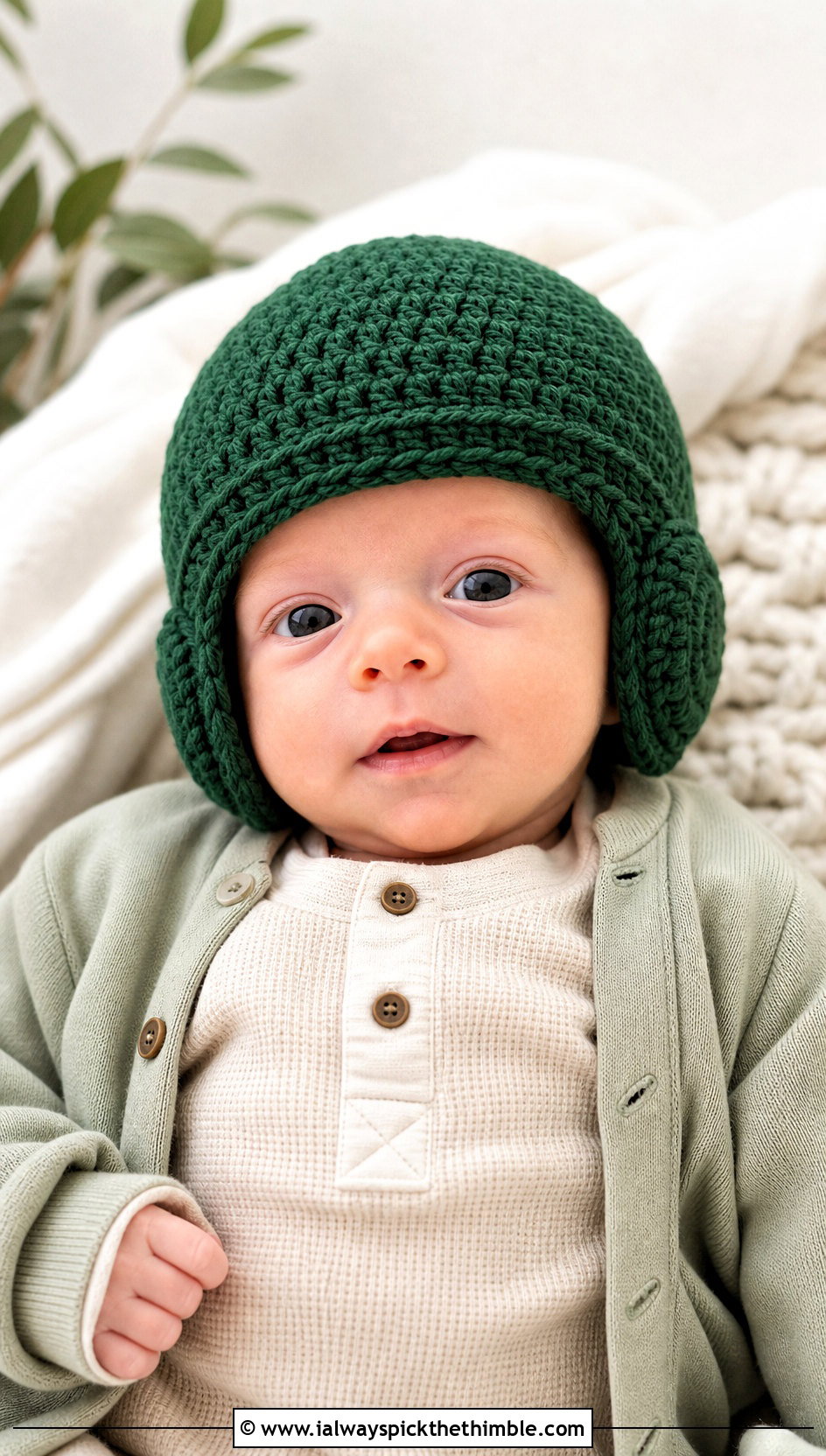 Aviator Preemie Crochet Hat With Henley Coverall - 20 premie crochet hat outfit ideas