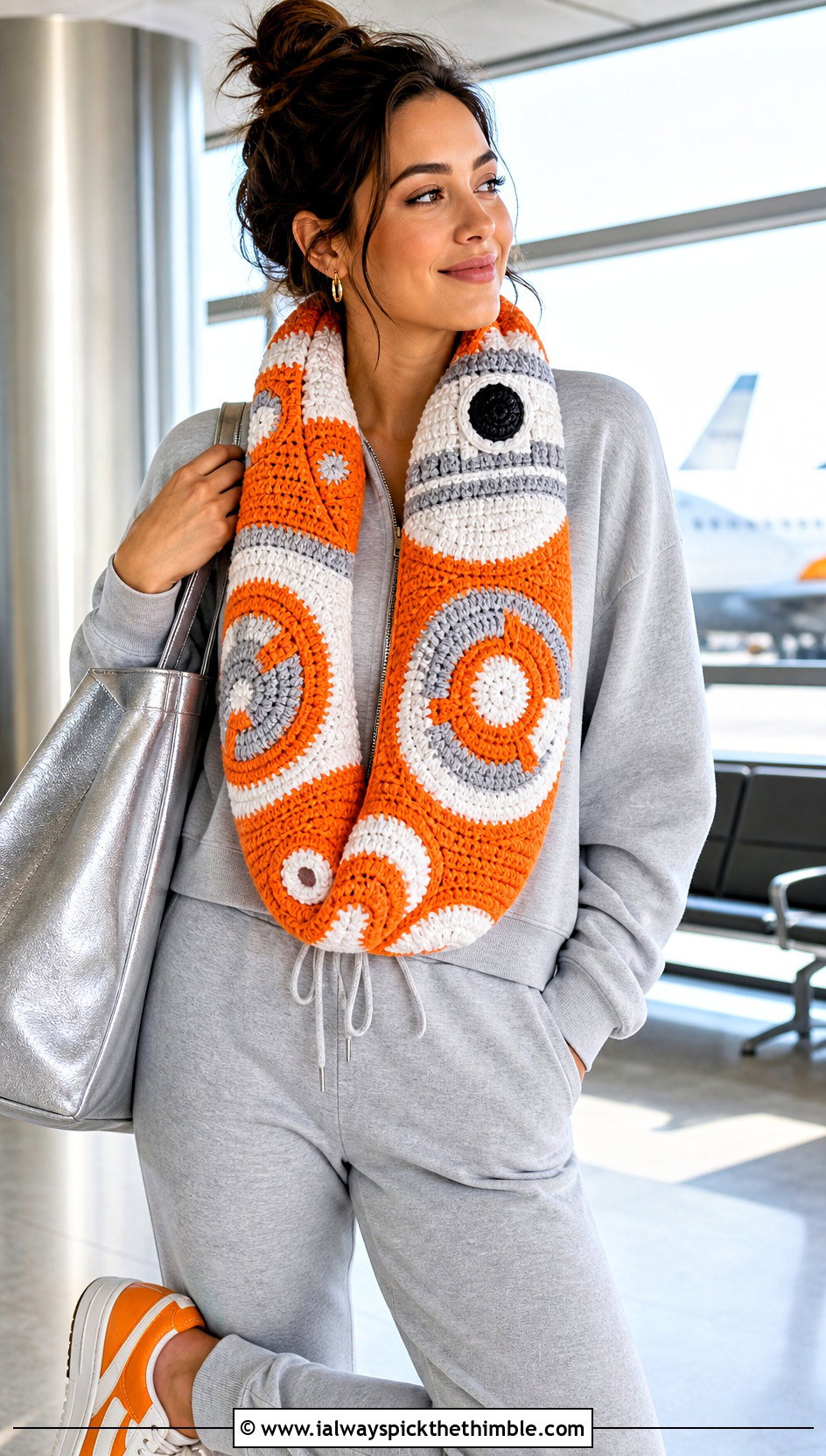 BB 8 Circle Scarf With Matching Lounge Set - 15 Crochet Star Wars Scarf outfit ideas