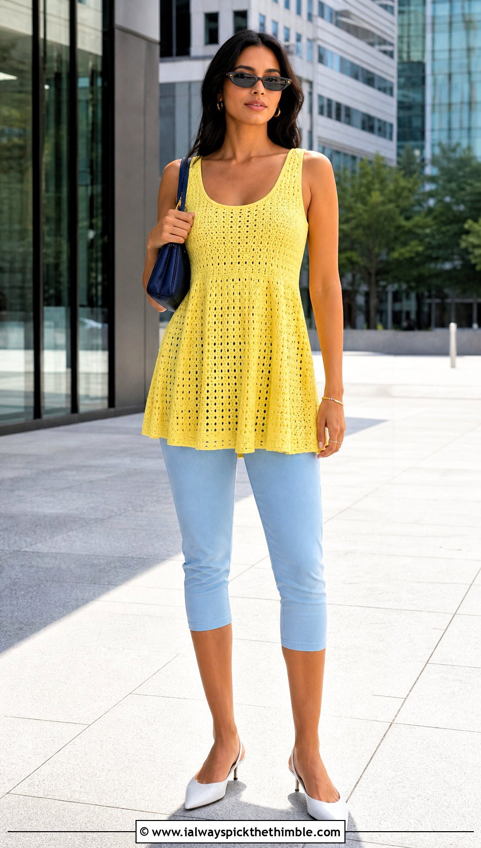 Babydoll Crochet Mini Dress With Capris - 25 crochet mini dress outfit ideas