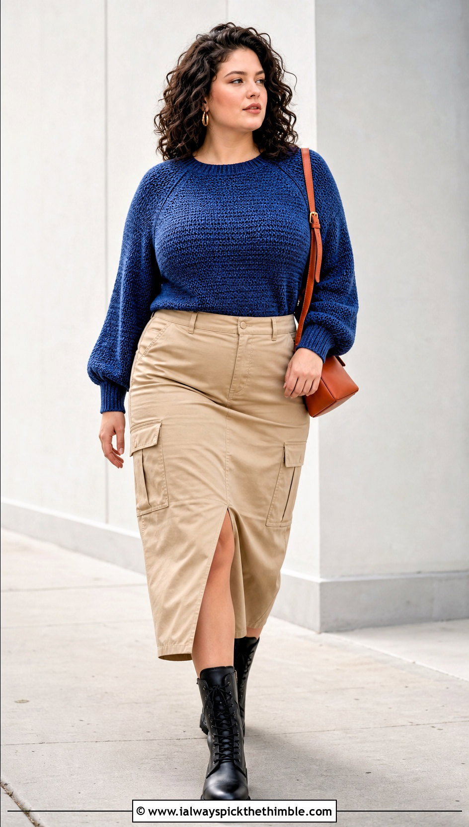 Balloon Sleeve Crochet Raglan Sweater With Utility Skirt - 25 crochet raglan sweater outfit ideas