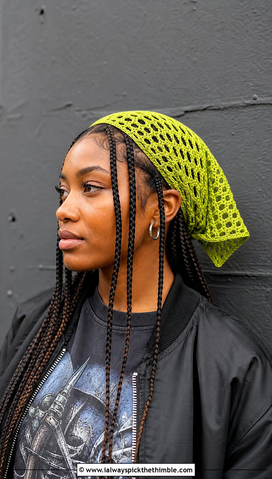 Bandana Crochet Headband With Graphic T Shirt - 20 crochet headband for women outfit ideas
