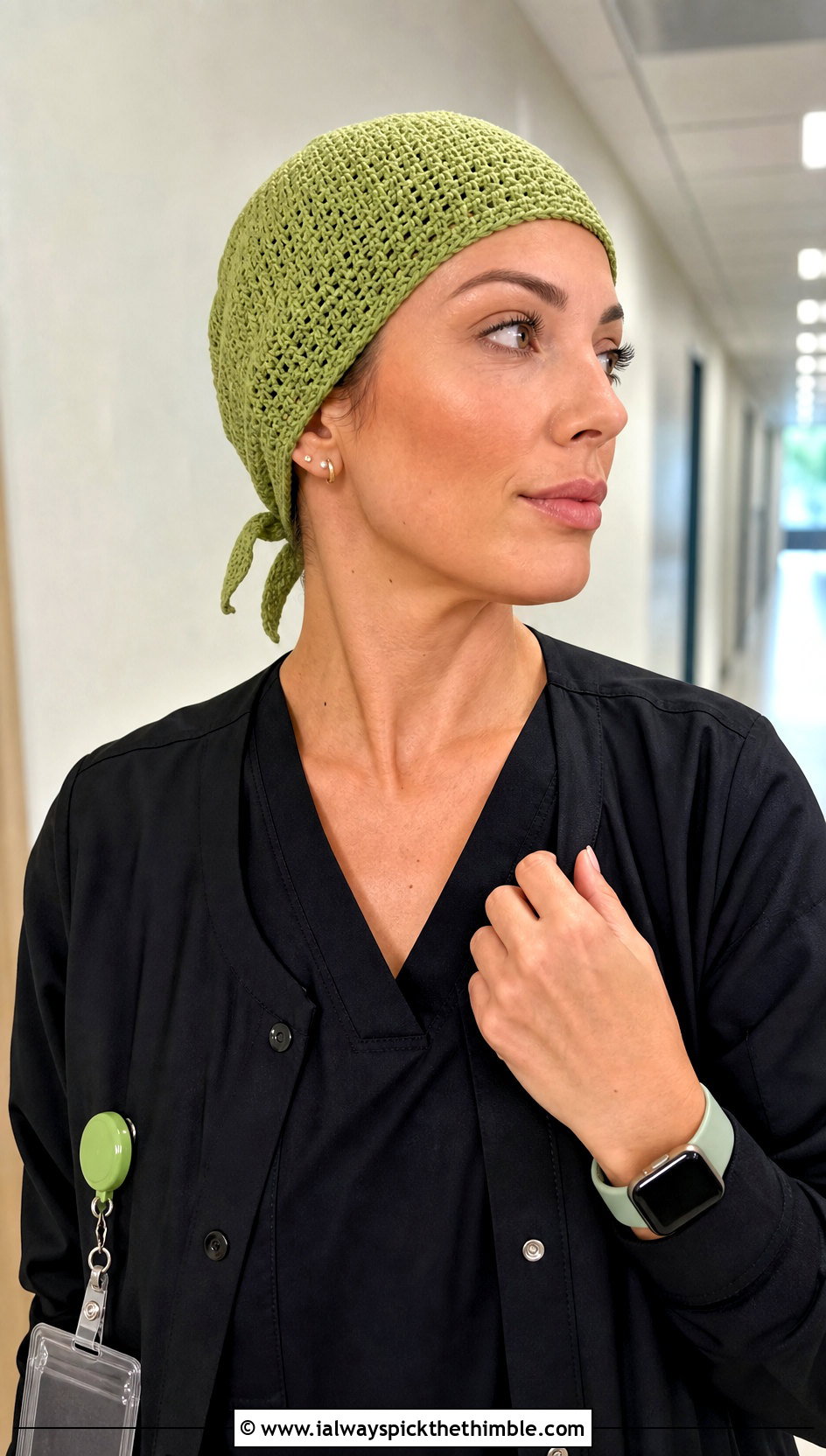 Bandana Crochet Scrub Cap With Cargo Scrubs - 20 Crochet Scrub Cap outfit ideas
