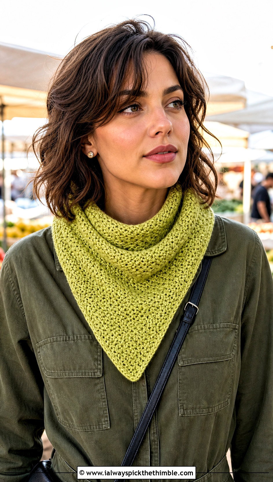 Bandana Lemon Peel Stitch Scarf With Utility Jumpsuit - 20 Crochet Lemon Peel Stitch Scarf outfit ideas