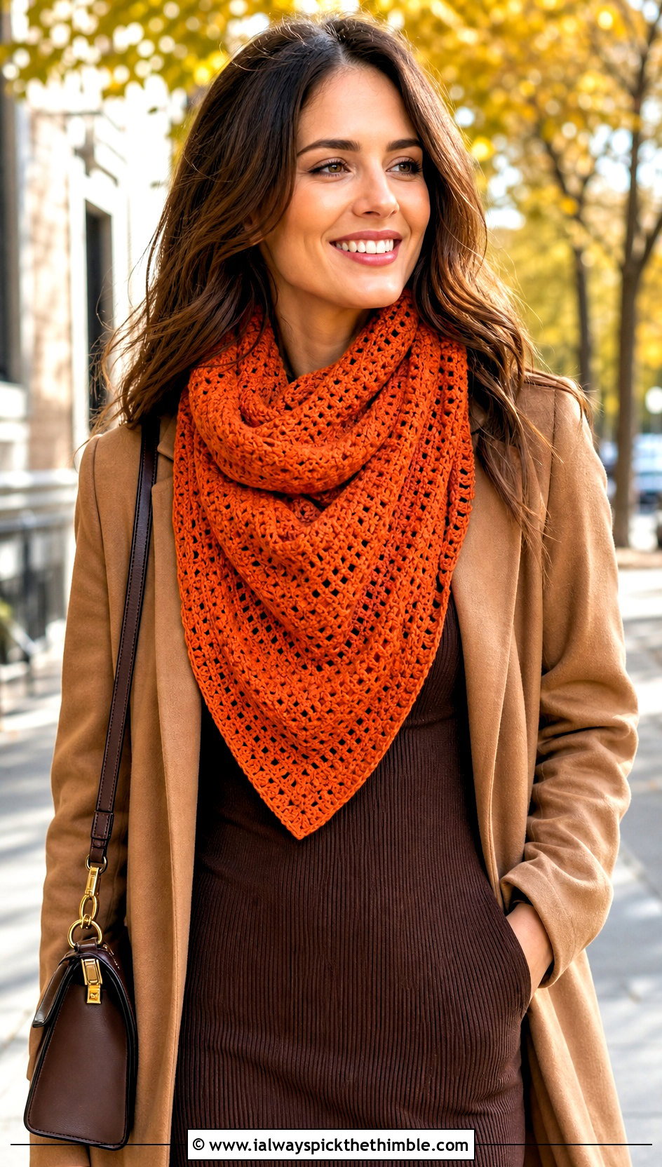 Bandana Width Crochet Sophie Scarf With Sweater Dress And Boots - 25 crochet sophie scarf outfit ideas