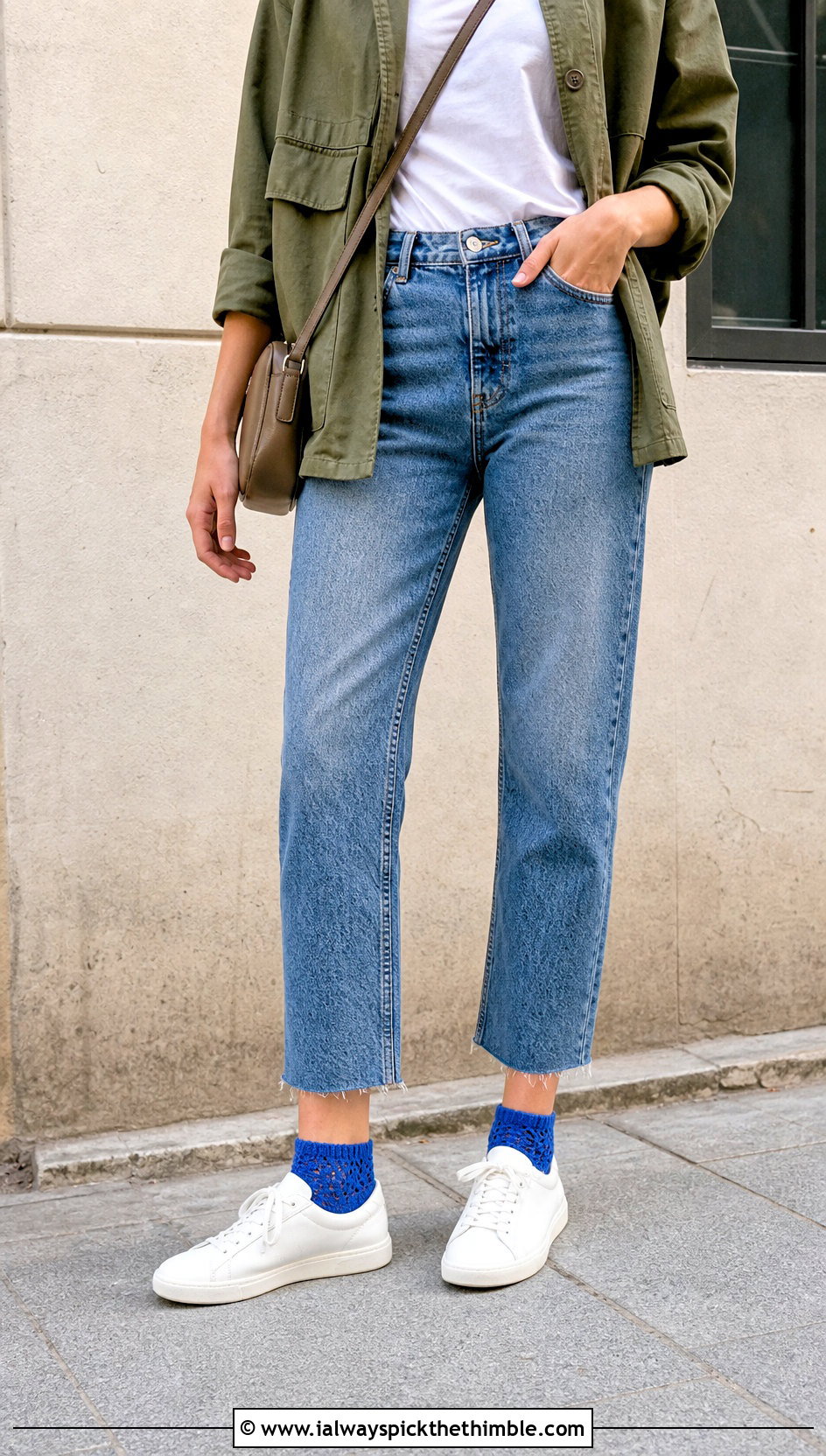 Basic Crochet Ankle Socks With Cropped Jeans - 25 crochet socks for beginners outfit ideas