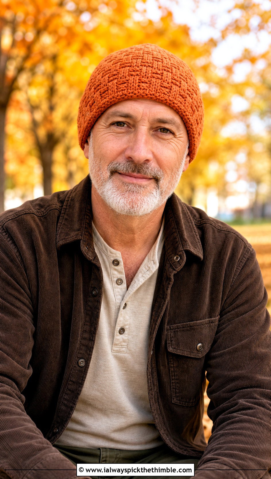 Basketweave Chemo Cap With Corduroy Overshirt - 20 Crochet Chemo Caps For Men outfit ideas