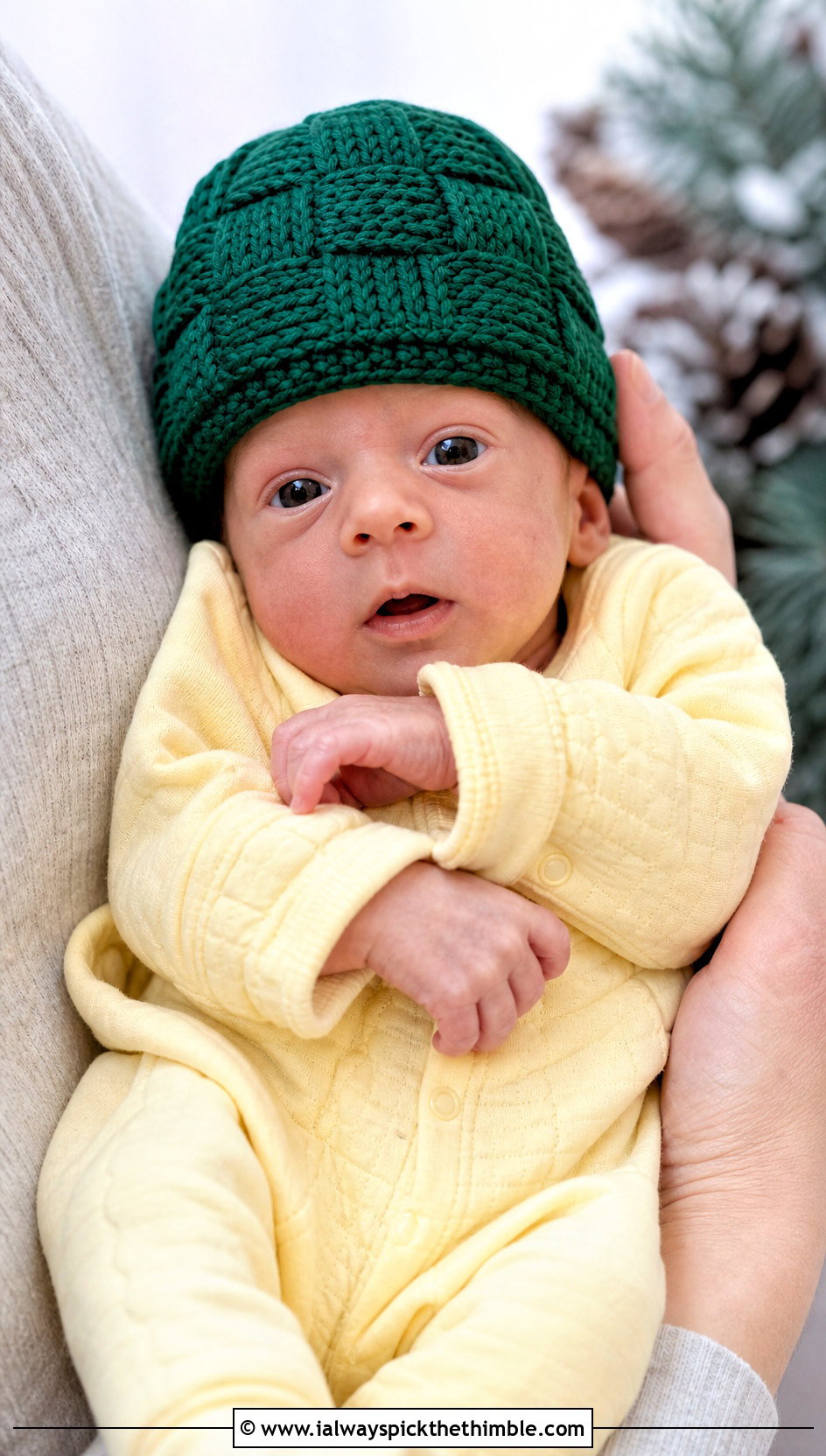 Basketweave Crochet Preemie Hat With Quilted Cotton Romper - 20 crochet premie hats outfit ideas