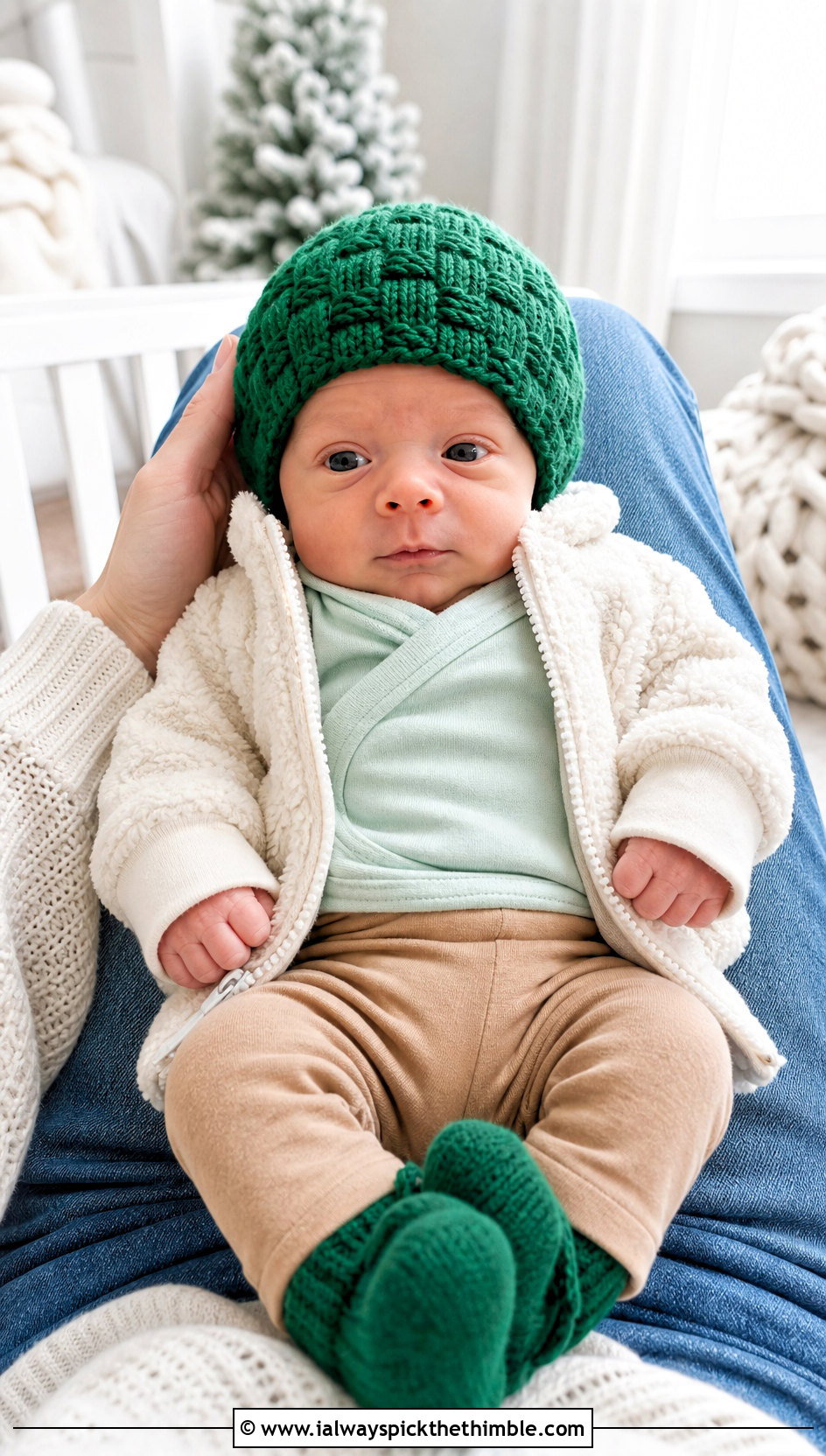 Basketweave Preemie Crochet Beanie With Sherpa Jacket And Leggings - 20 premie crochet beanie outfit ideas