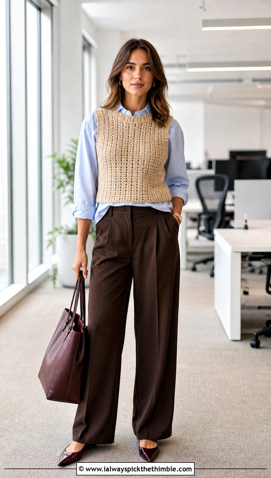 Beige Sleeveless Crochet Sweater With Button Down Shirt - 15 Beige Crochet Sweater On Hanger outfit ideas