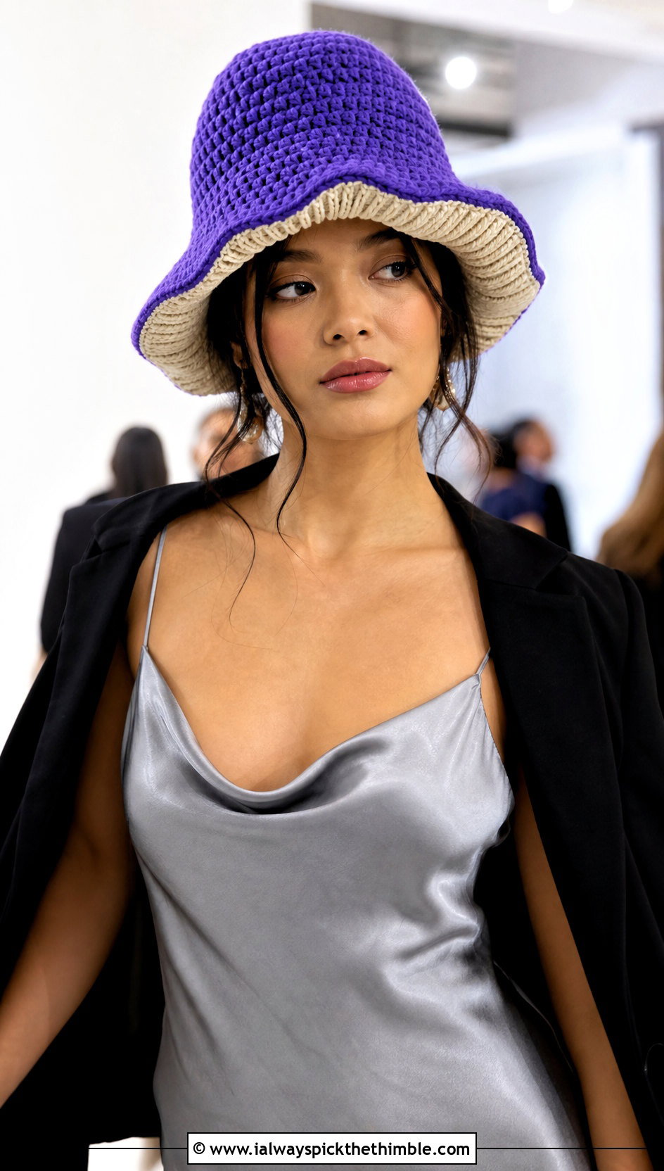 Bell Shaped Crochet Toadstool Hat With Satin Slip Dress - 15 Crochet Toadstool Hat outfit ideas