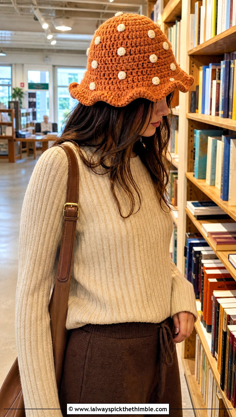 Bell Shaped Mushroom Crochet Hat With Knit Set - 25 crochet mushroom hat outfit ideas