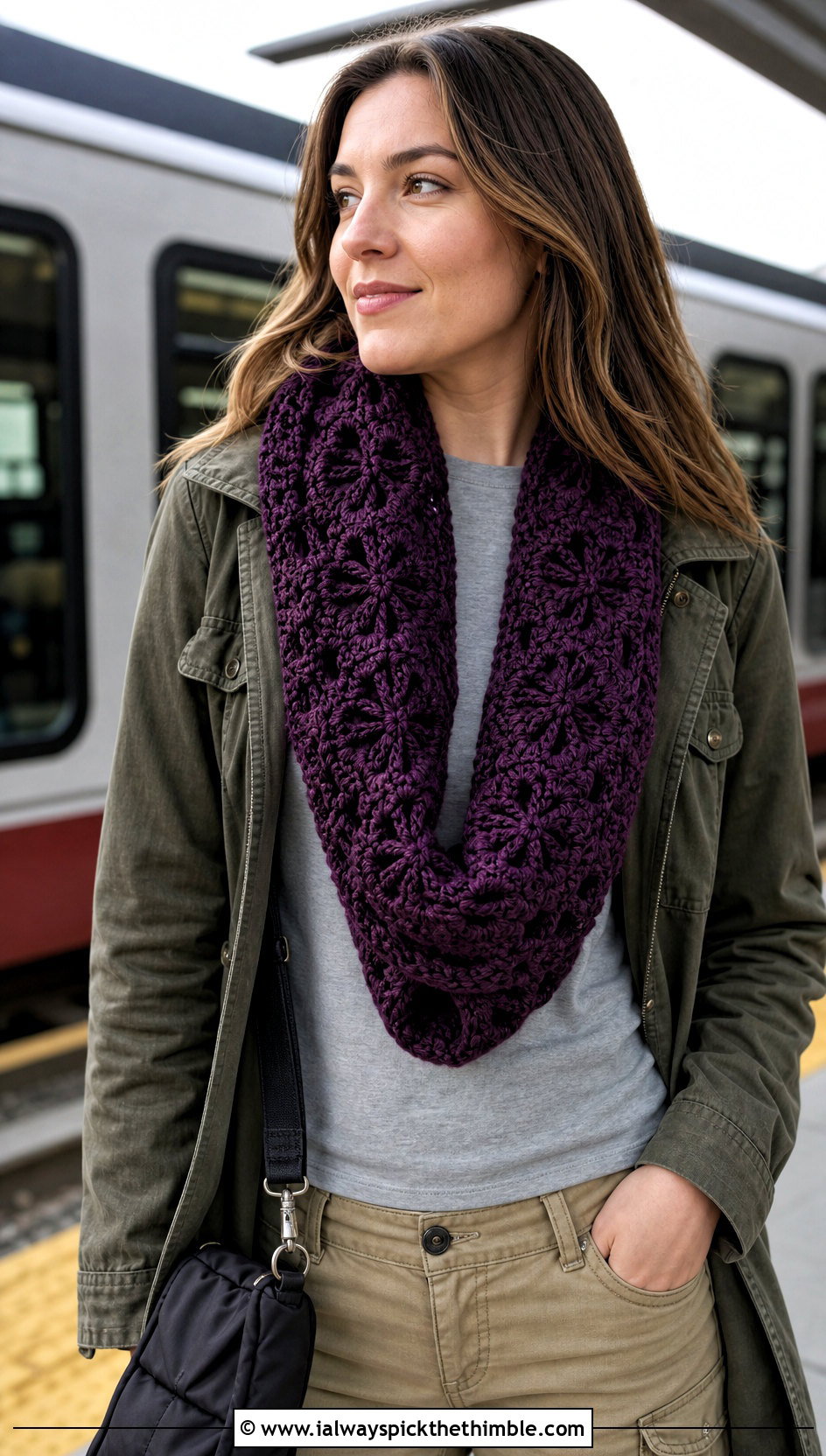 Bellflower Infinity Crochet Scarf With Cargo Pants - 15 bellflower infinity crochet scarf outfit ideas