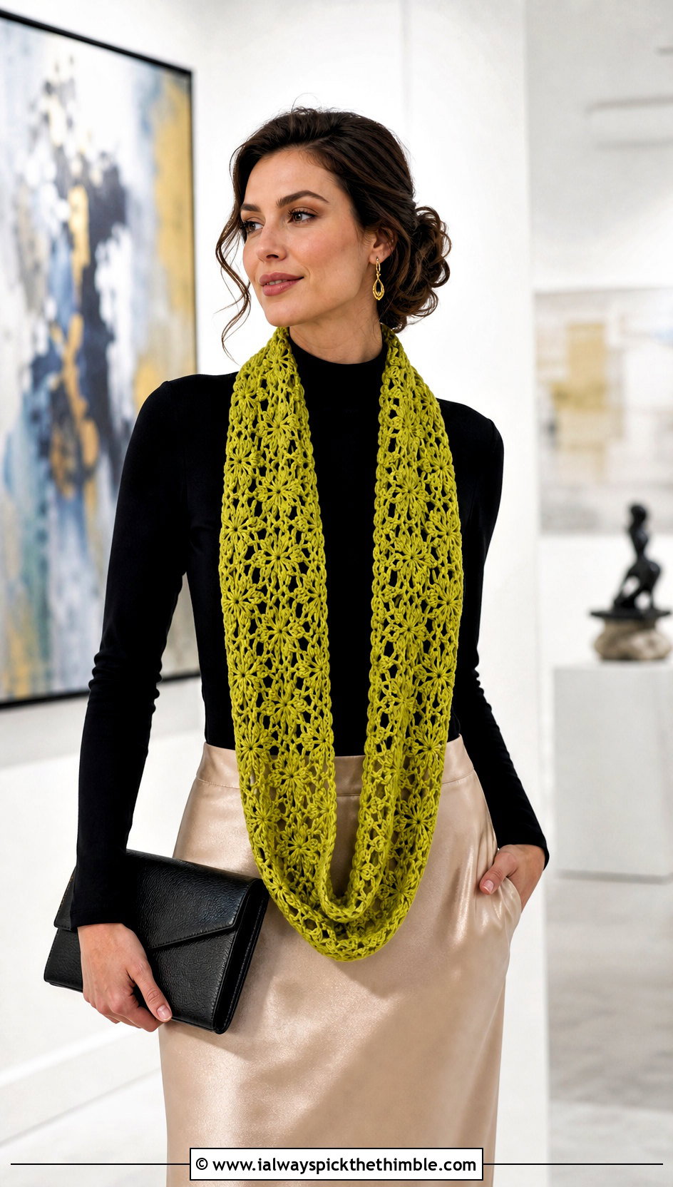 Bellflower Infinity Crochet Scarf With Satin Skirt - 15 bellflower infinity crochet scarf outfit ideas