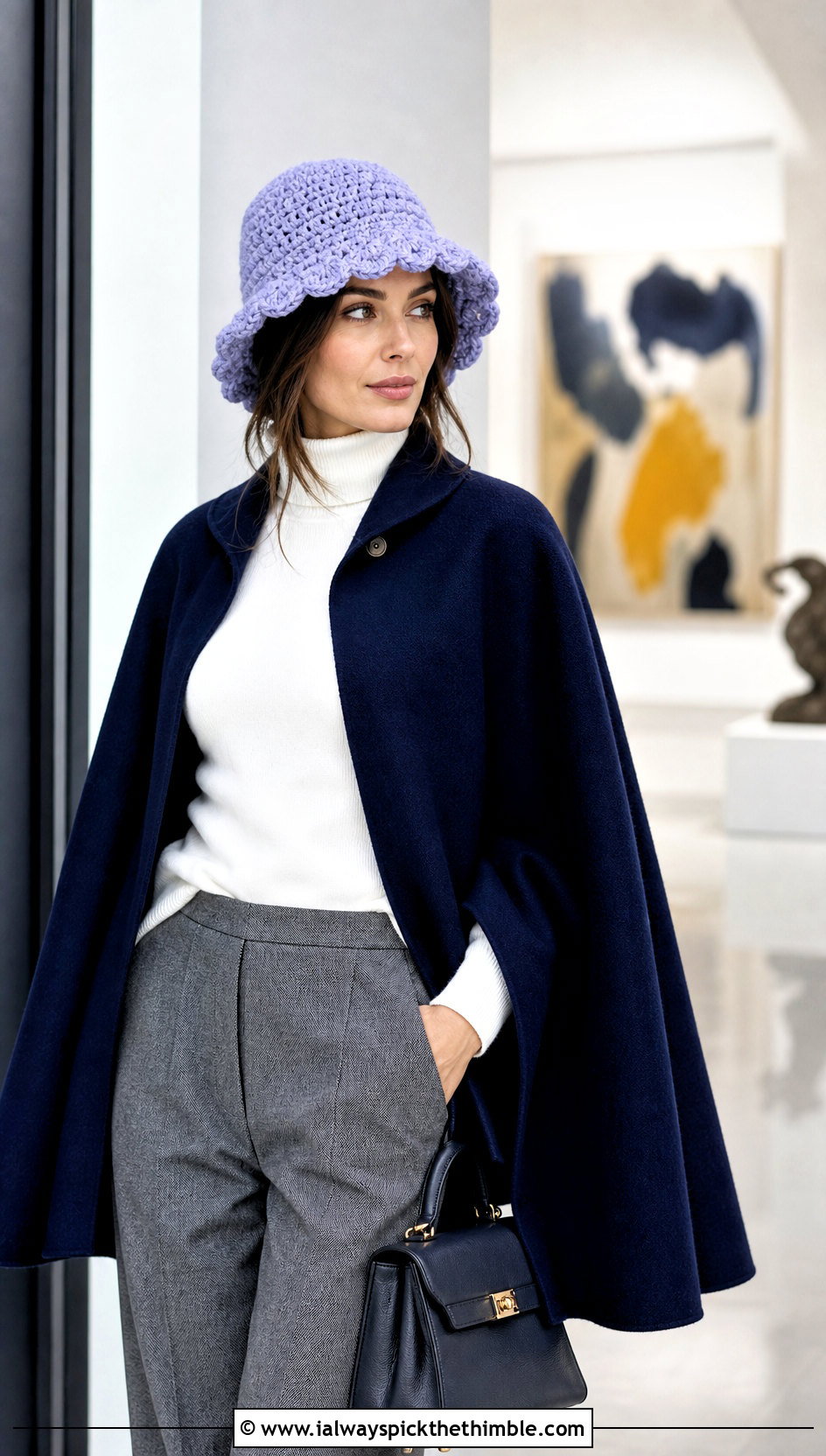 Bernat Blanket Yarn Scalloped Brim Hat With Cape - 20 bernat blanket yarn crochet hat outfit ideas