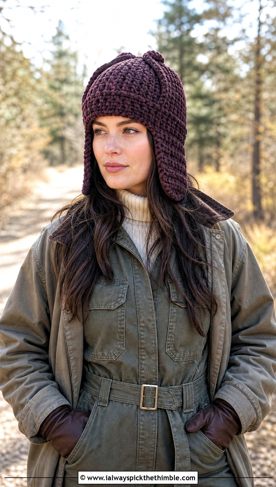 Bernat Blanket Yarn Trapper Hat With Utility Jumpsuit - 20 bernat blanket yarn crochet hat outfit ideas